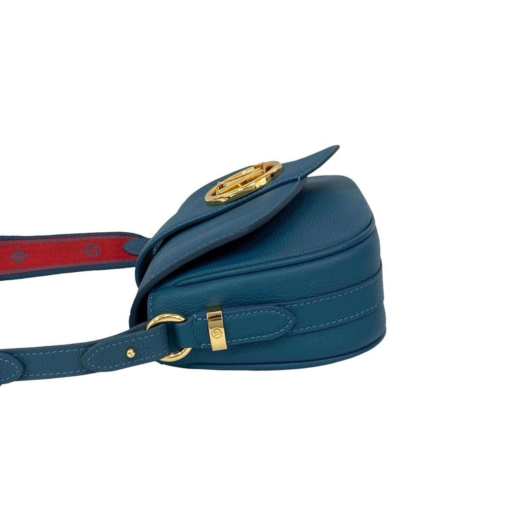 Louis Vuitton LOUIS VUITTON LV Pont Neuf Soft MM Leather Mini Shoulder Bag Pouch Sacoche Blue 64-10 Size ONE SIZE - 5 Thumbnail