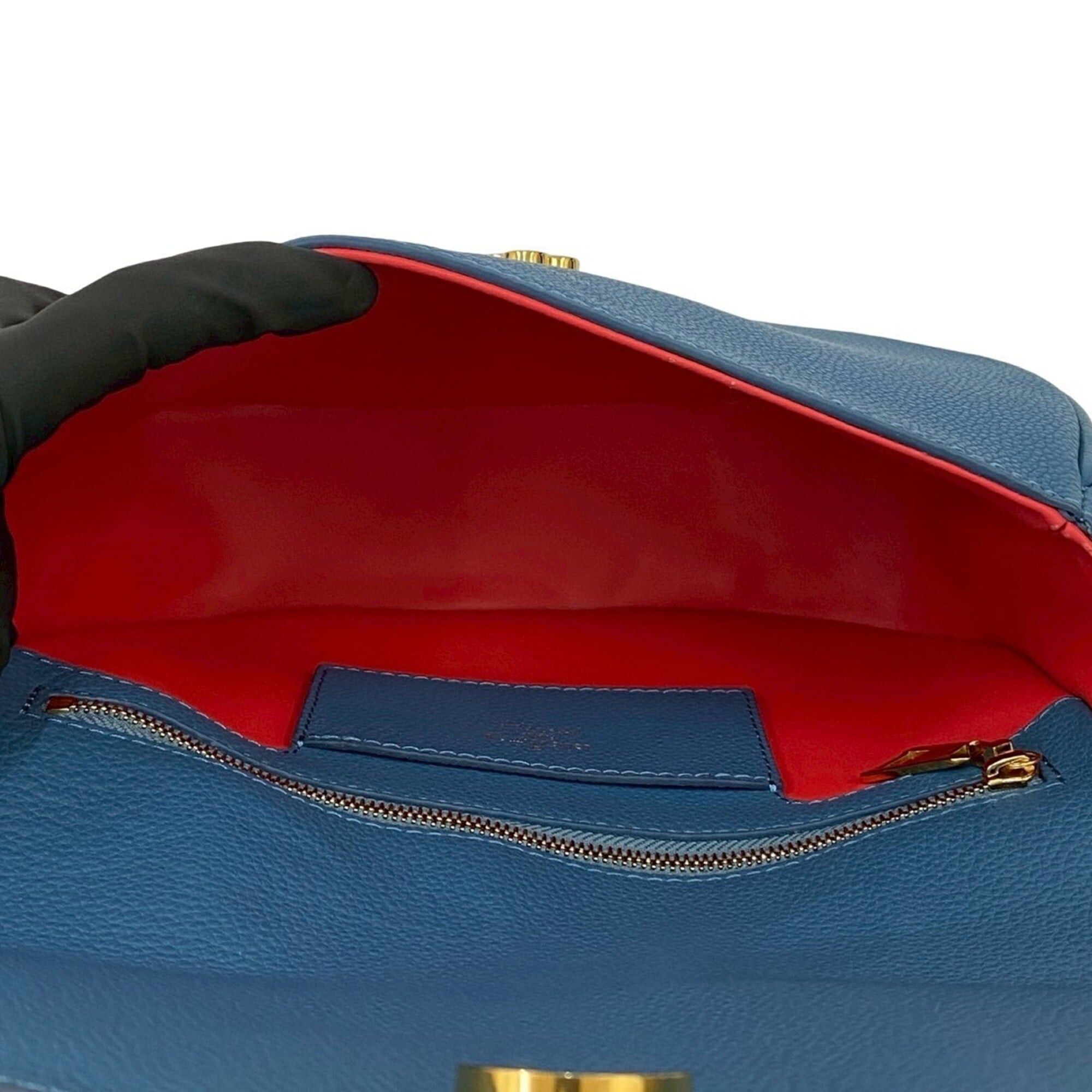 Louis Vuitton LOUIS VUITTON LV Pont Neuf Soft MM Leather Mini Shoulder Bag Pouch Sacoche Blue 64-10 Size ONE SIZE - 9 Thumbnail