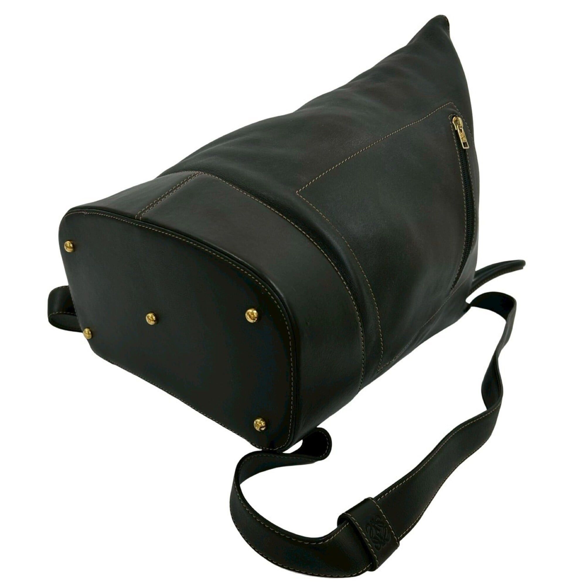 Loewe LOEWE Vintage Logo Hardware Leather Backpack Daypack Black 335-1 Size ONE SIZE - 8 Thumbnail
