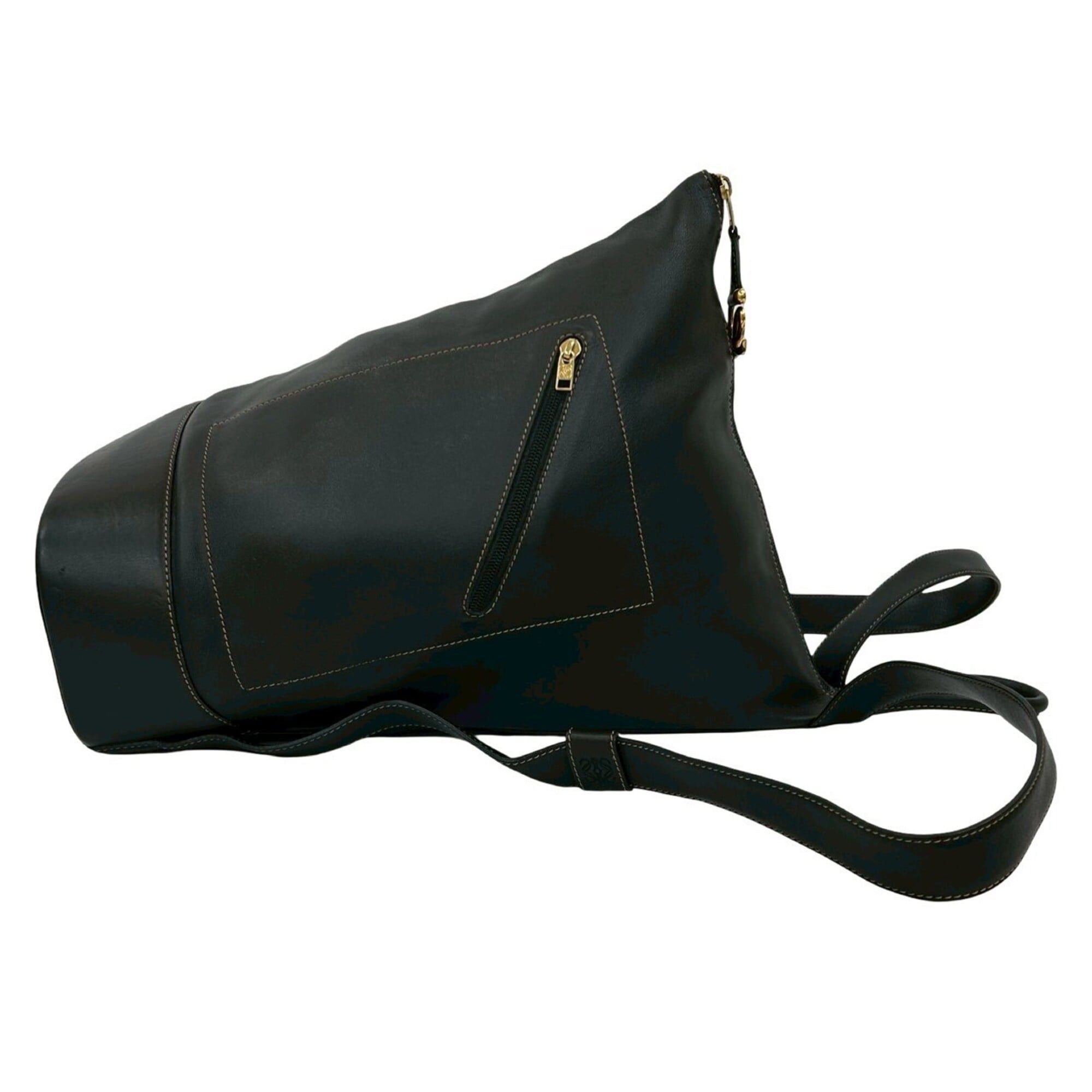 Loewe LOEWE Vintage Logo Hardware Leather Backpack Daypack Black 335-1 Size ONE SIZE - 6 Thumbnail
