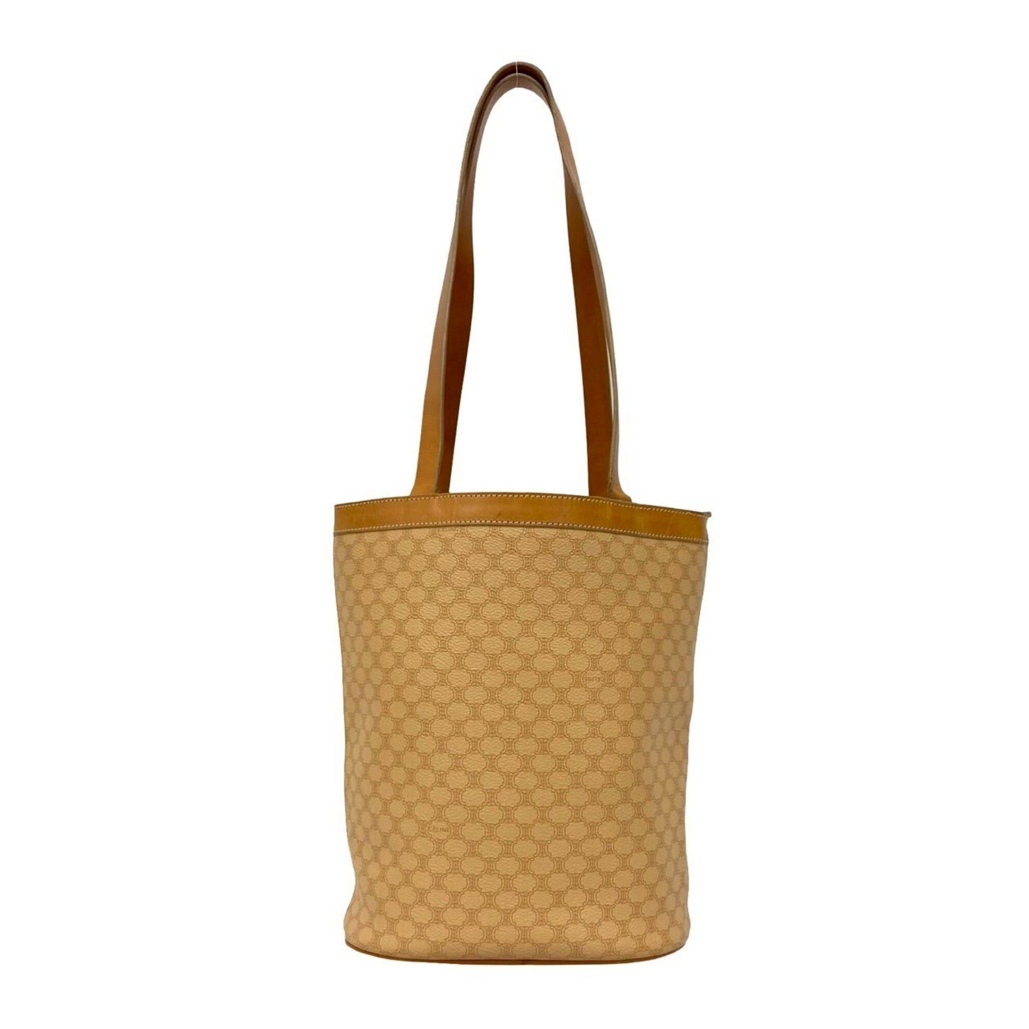 Celine CELINE Vintage Macadam Blazon Triomphe Pattern Leather Tote Bag Semi Shoulder Brown 33019 Size ONE SIZE - 3 Thumbnail