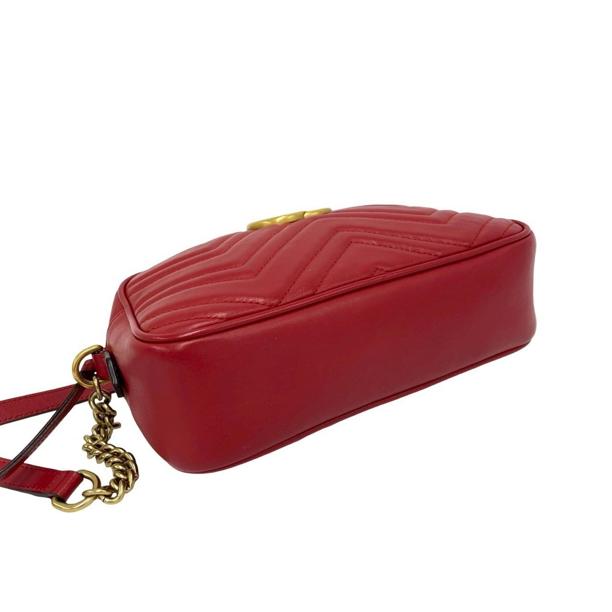 Gucci GUCCI GG Marmont Logo Hardware Quilted Leather Shoulder Bag/Pouch Red 25906 Size ONE SIZE - 7 Thumbnail