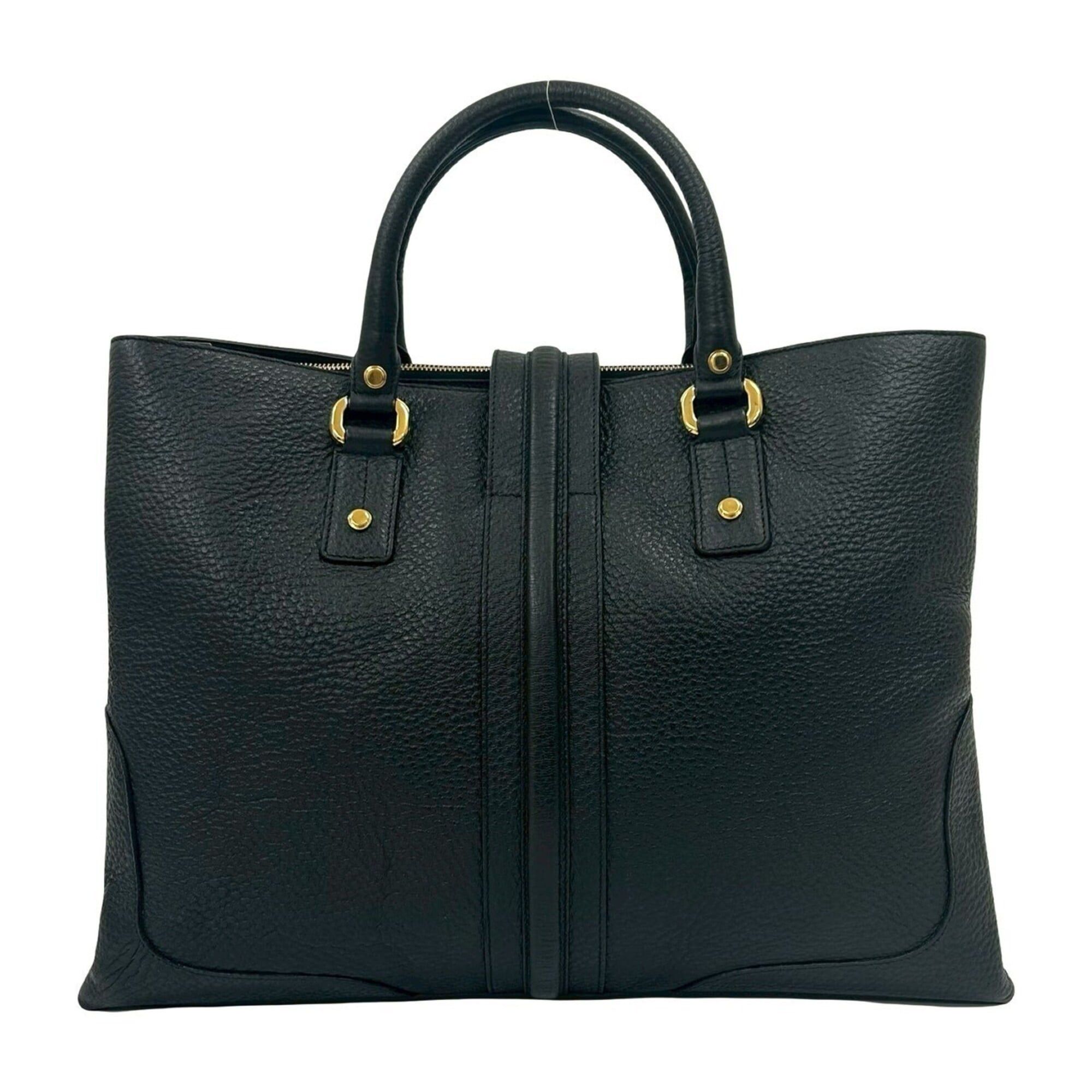 Gucci GUCCI G-logo engraved, gold hardware, genuine leather tote bag, handbag, business black, 29976 Size ONE SIZE - 3 Thumbnail