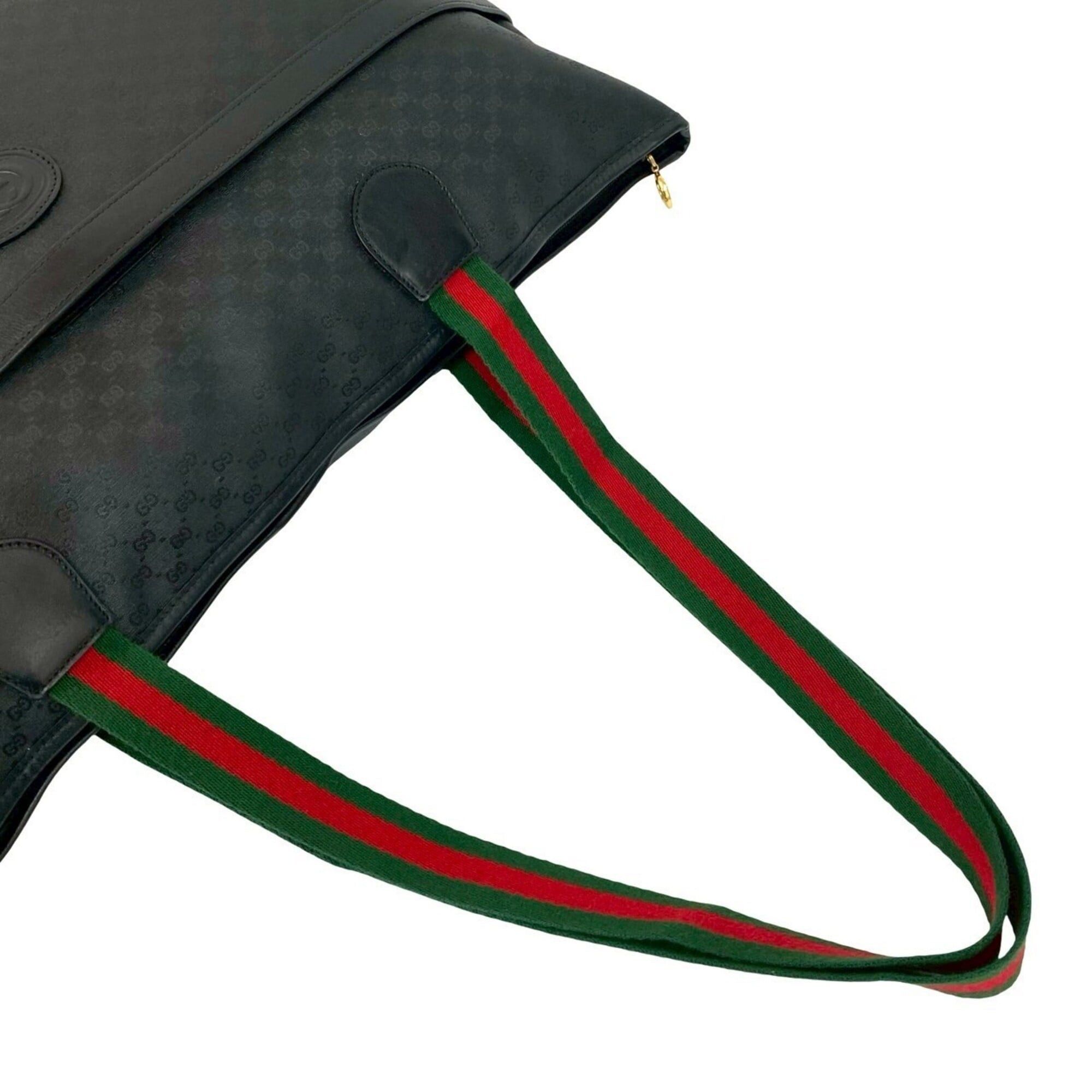 Gucci Backpack Sherry Black Green Used Gucci 473869 SCourier GG Supreme Sherry Line Backpack  main image 2