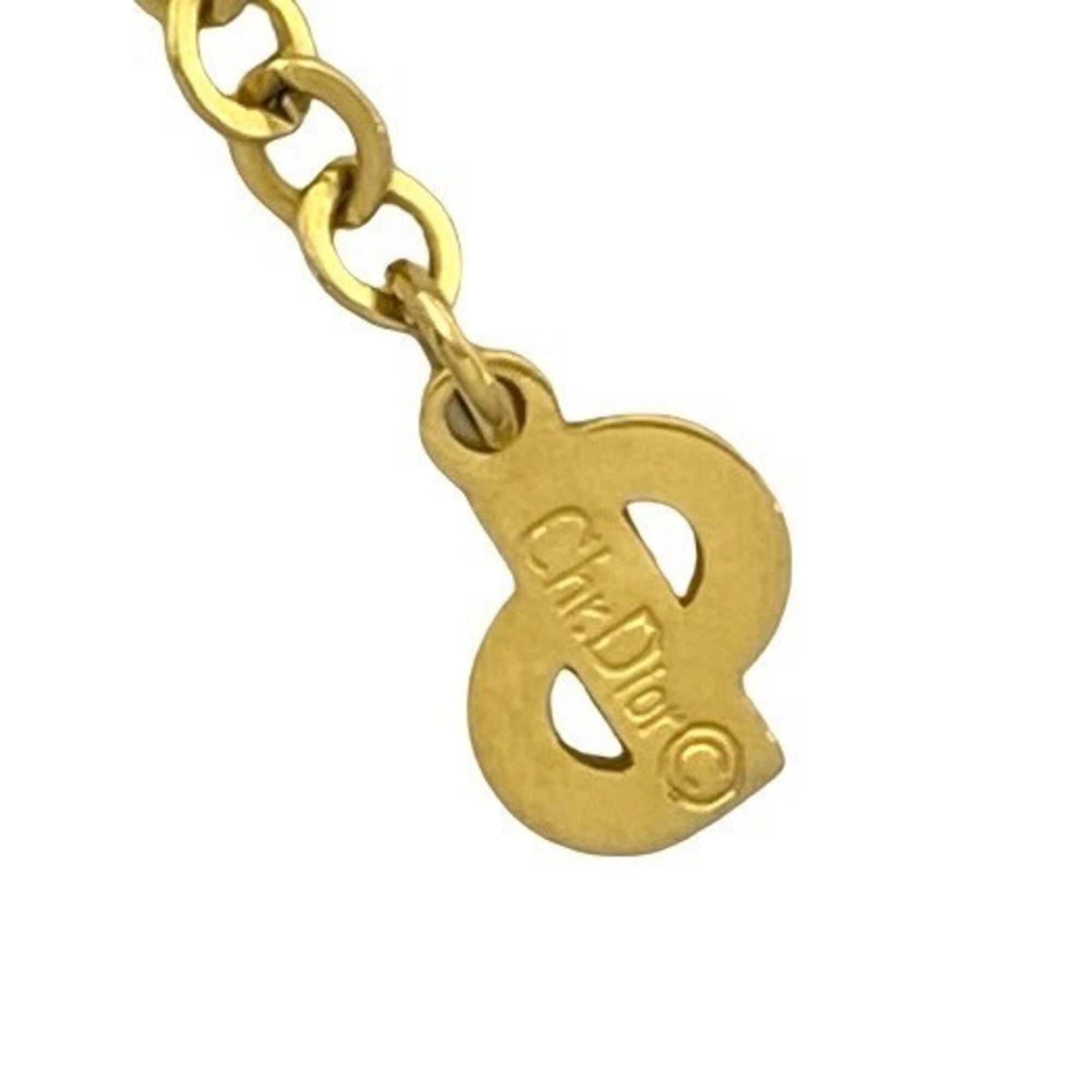 Dior Christian Dior Dior Vintage CD Logo Motif Top GP Necklace Pendant Choker Gold 944-2 Size ONE SIZE - 3 Thumbnail