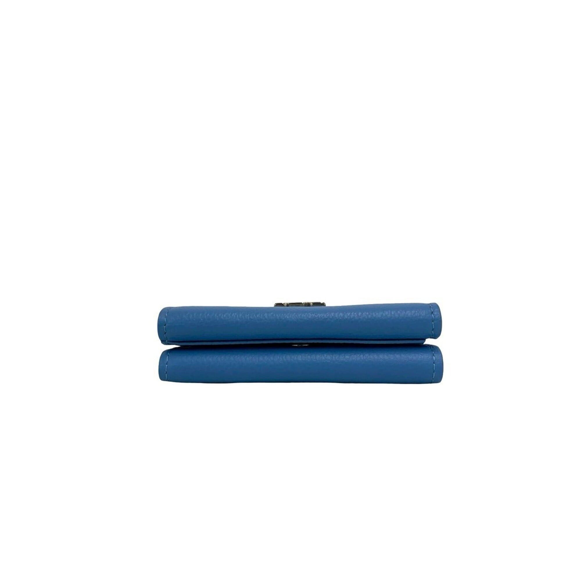 Louis Vuitton LOUIS VUITTON Portefeuille Lock Mini Leather Tri-fold Wallet, Blue, 20248 Size ONE SIZE - 3 Thumbnail