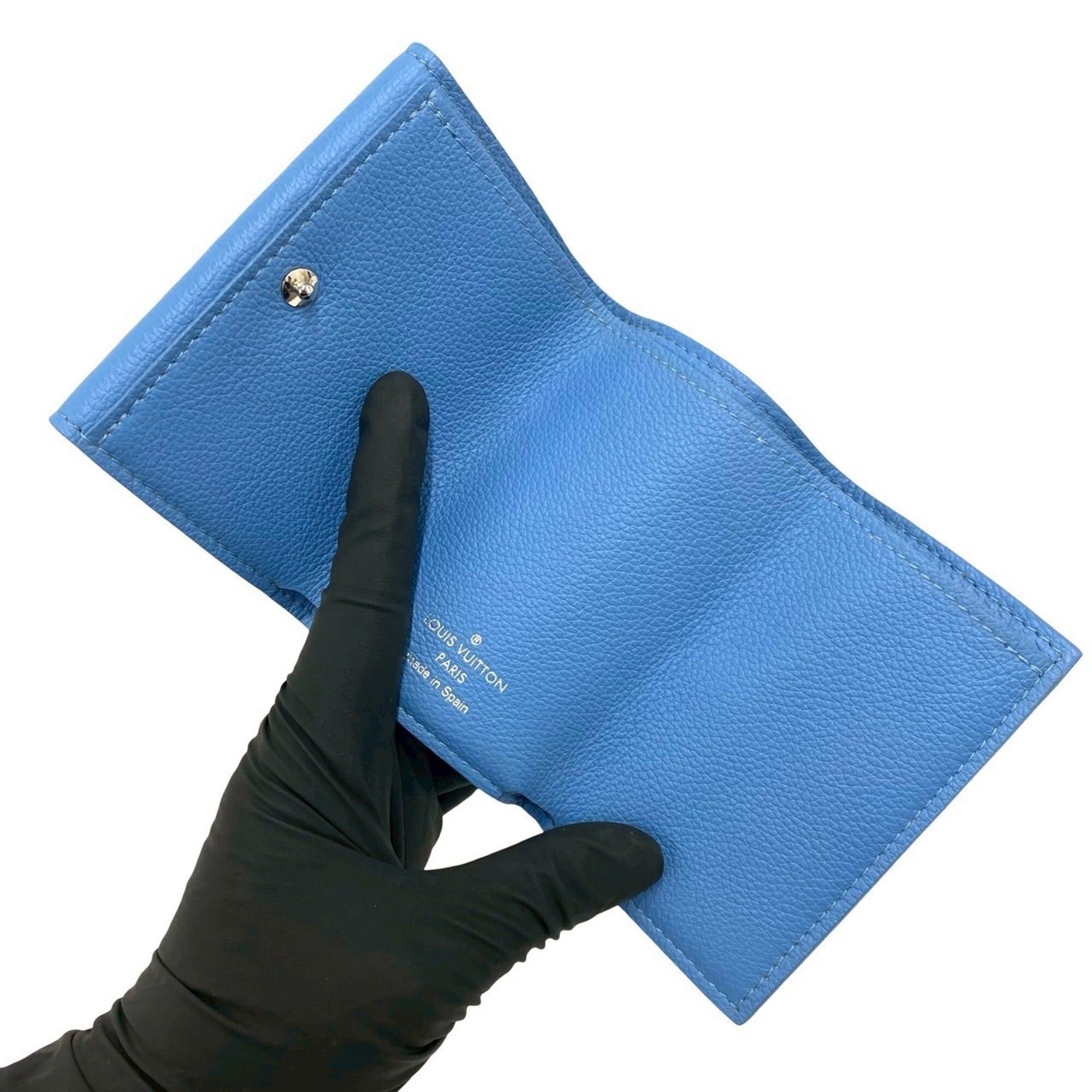 Louis Vuitton LOUIS VUITTON Portefeuille Lock Mini Leather Tri-fold Wallet, Blue, 20248 Size ONE SIZE - 7 Thumbnail