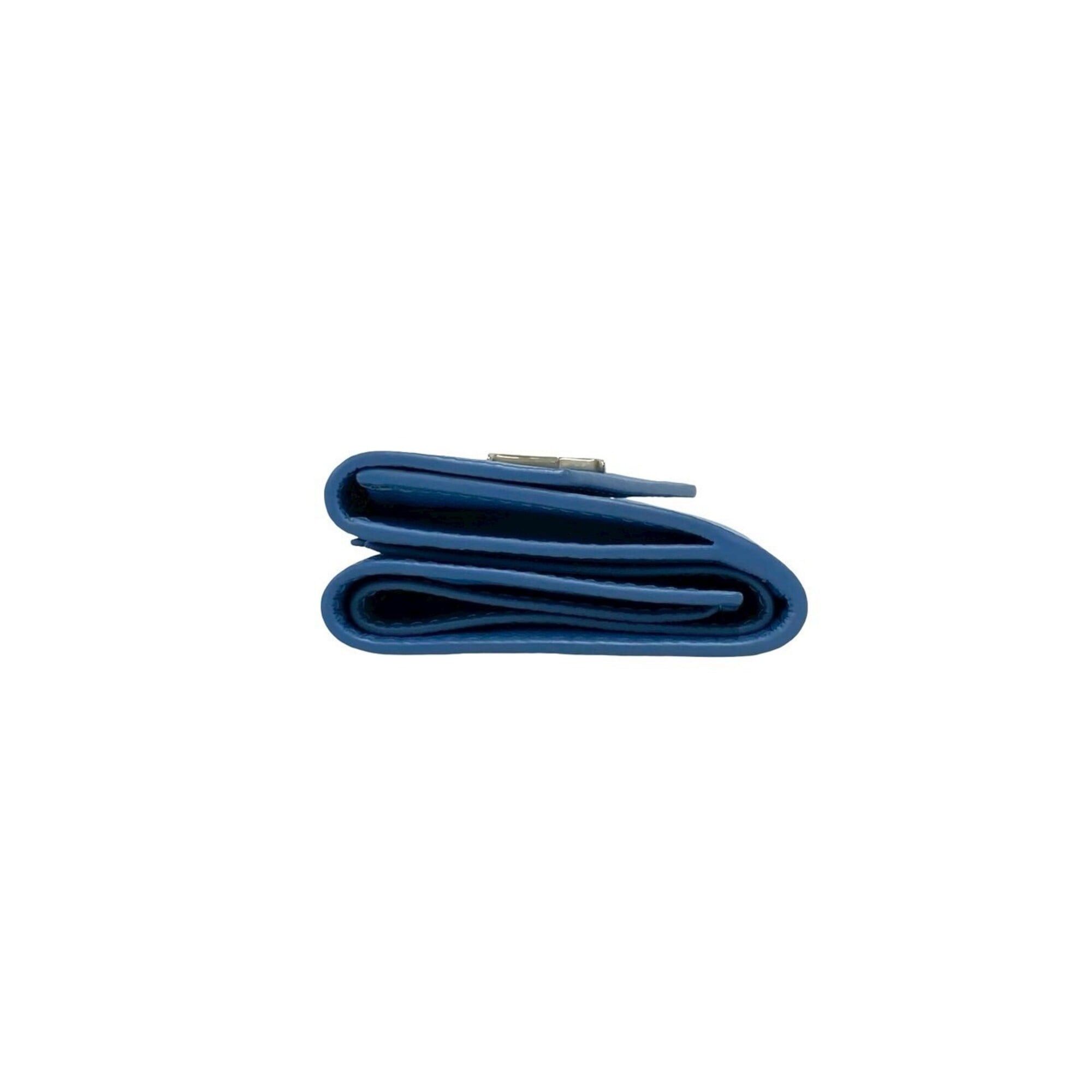 Louis Vuitton LOUIS VUITTON Portefeuille Lock Mini Leather Tri-fold Wallet, Blue, 20248 Size ONE SIZE - 4 Thumbnail