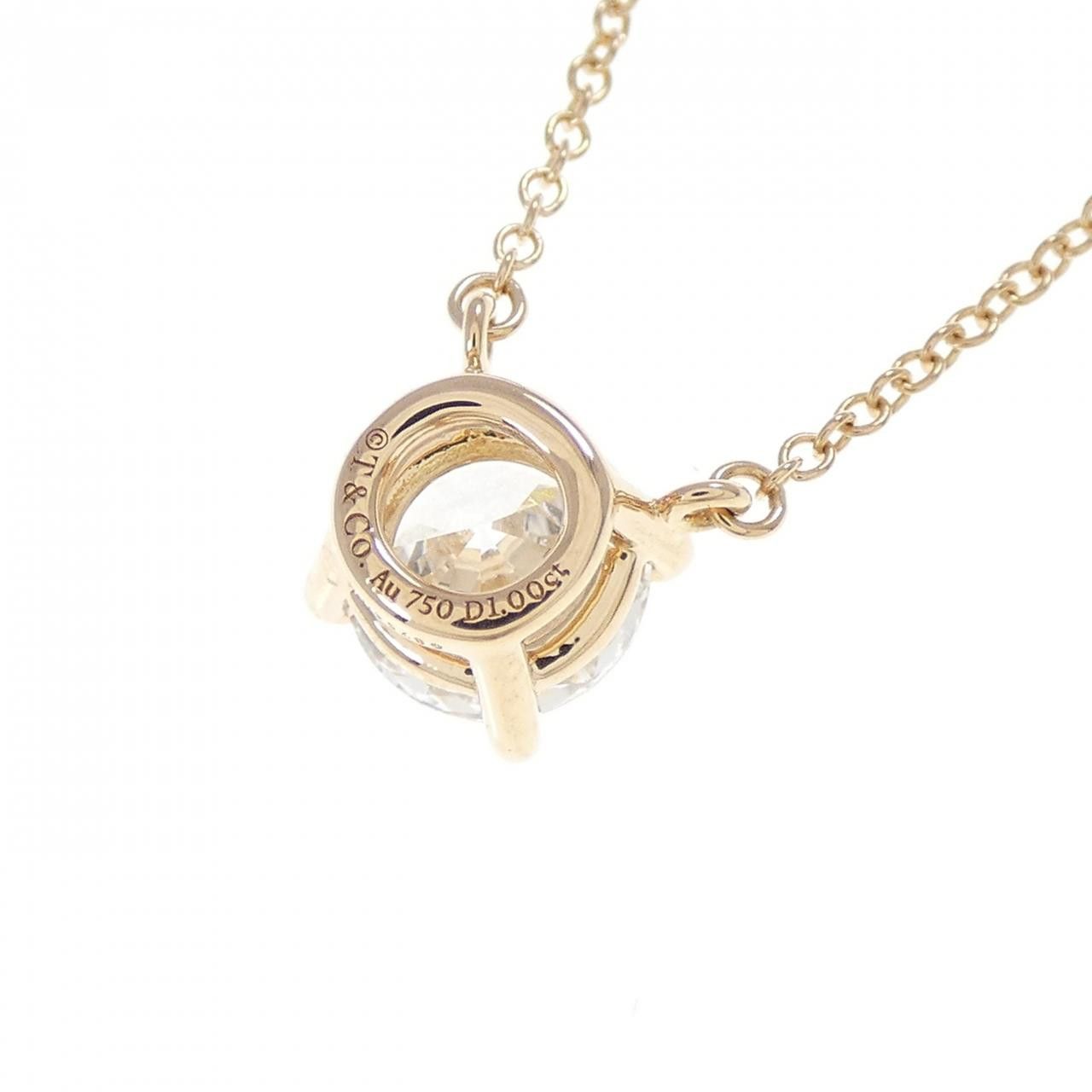 Tiffany & Co. Tiffany & Co. Tiffany Solitaire Au750 Pink Gold Diamond Necklace Precious Metal Necklace DUTY FREE for USA Size ONE SIZE - 4 Thumbnail