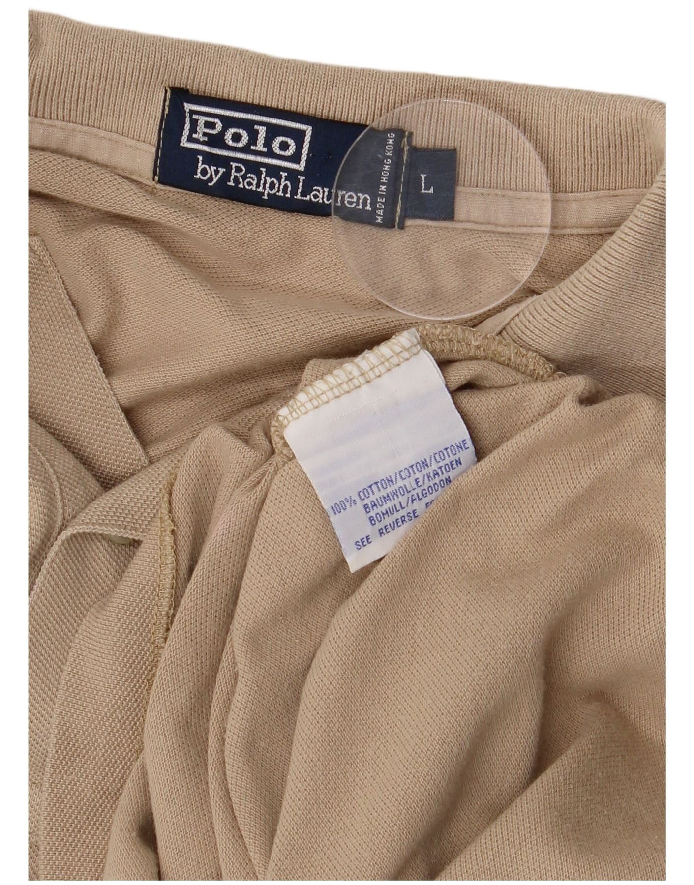 Polo Ralph Lauren Mens Polo Shirt Large Beige Cotton Size US XXL / EU 58 / 5 - 3 Thumbnail