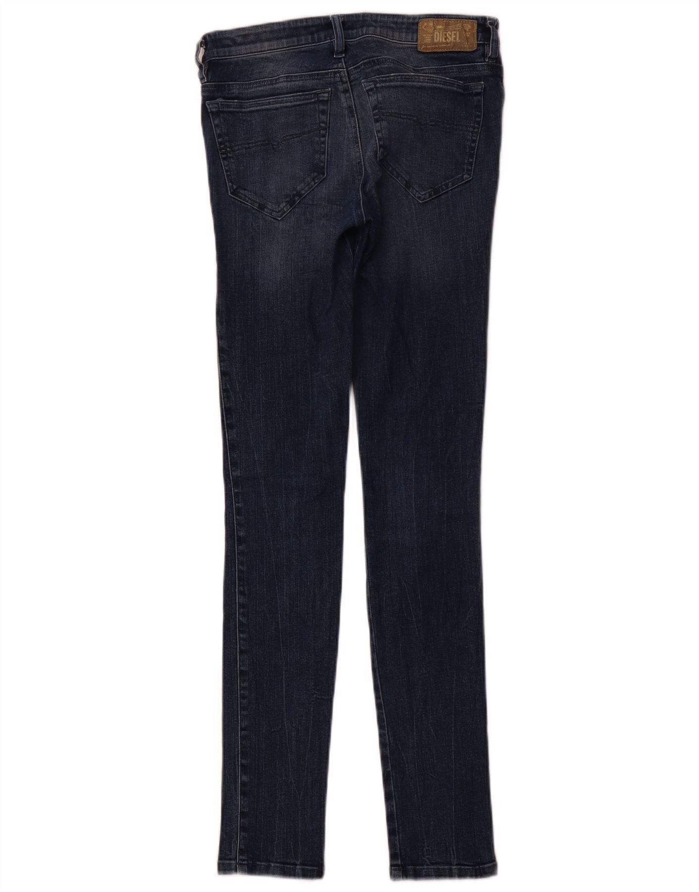 Diesel Womens Skinzee Distressed Super Slim Skinny Jeans W27 L32 Bl Size 42" / US 20 - 2 Thumbnail