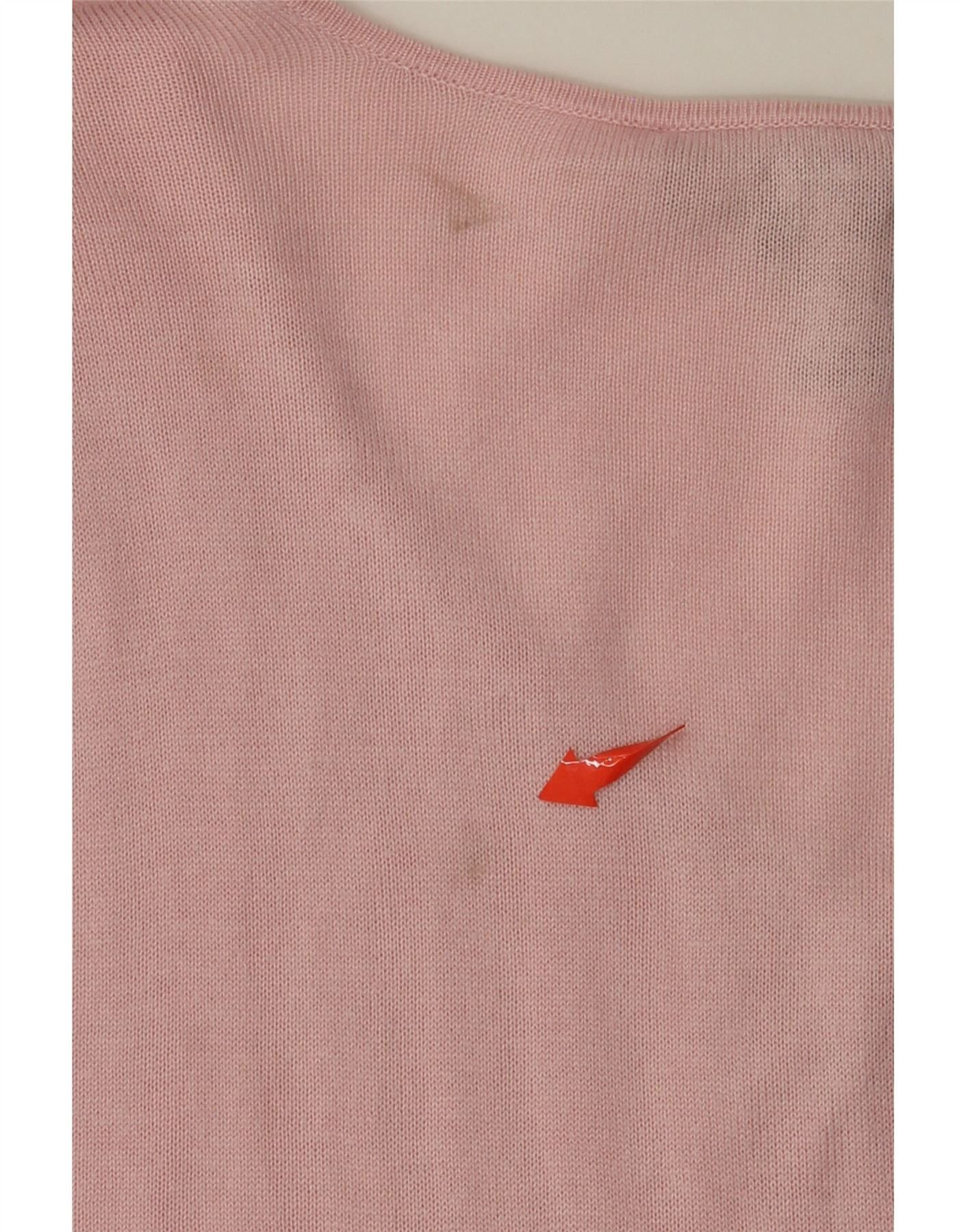 Ralph Lauren Womens 3/4 Sleeve V-Neck Jumper Sweater UK 14 Large Pink Sil Size XS / US 0-2 / IT 36-38 - 3 Thumbnail