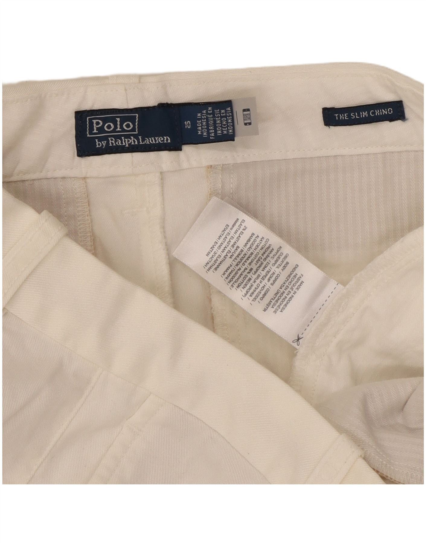Polo Ralph Lauren Womens Slim Chino Trousers US 10 Large W32 L27 White Size 28" / US 6 / IT 42 - 3 Thumbnail