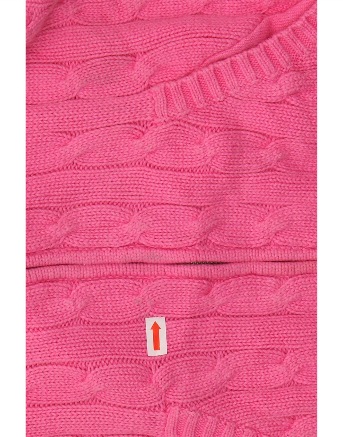 Ralph Lauren Womens Hooded Crop Cardigan Sweater UK 16 Large Pink Cotton Size M / US 6-8 / IT 42-44 - 4 Thumbnail