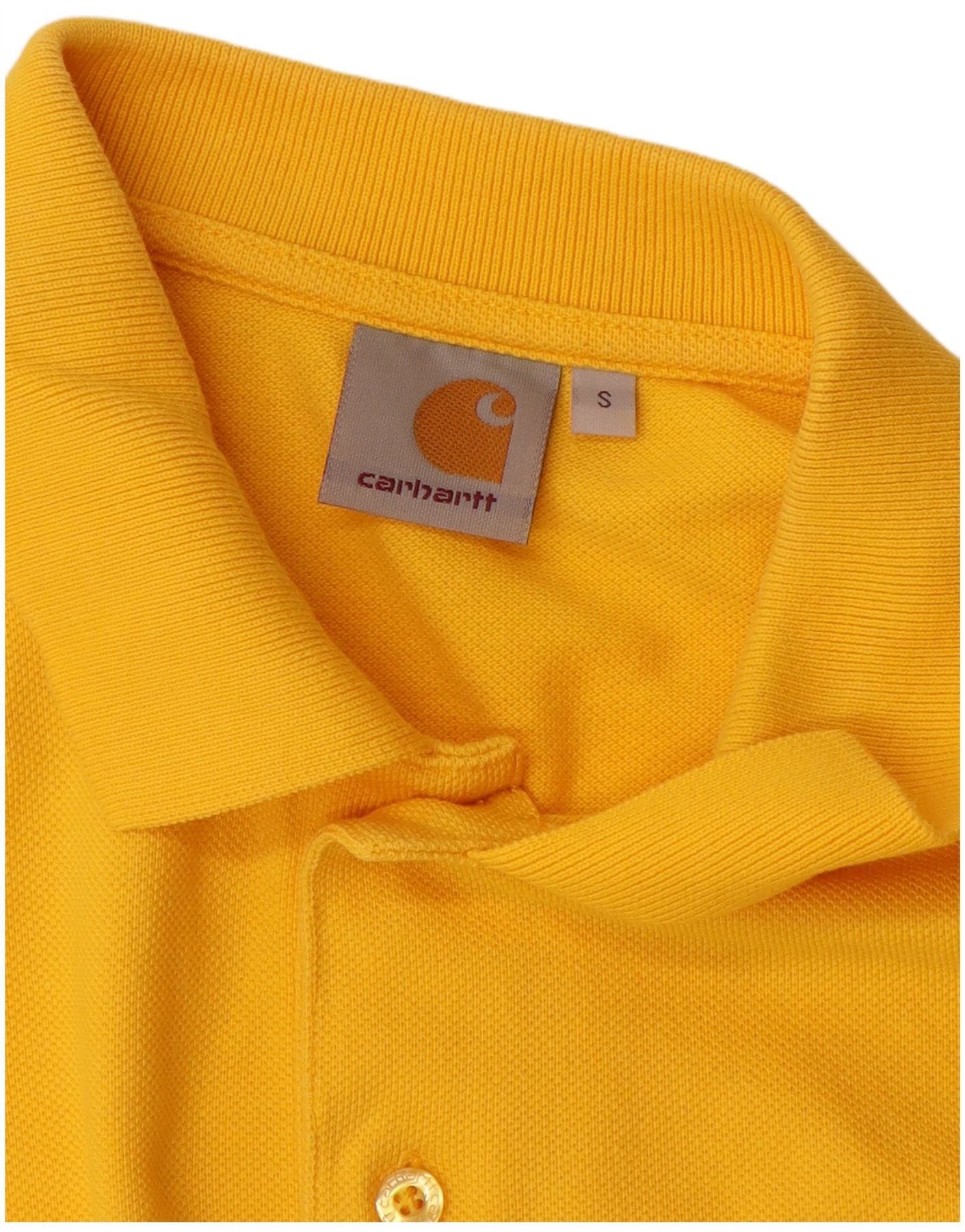Carhartt Mens Polo Shirt Small Yellow Cotton Size US S / EU 44-46 / 1 - 3 Thumbnail