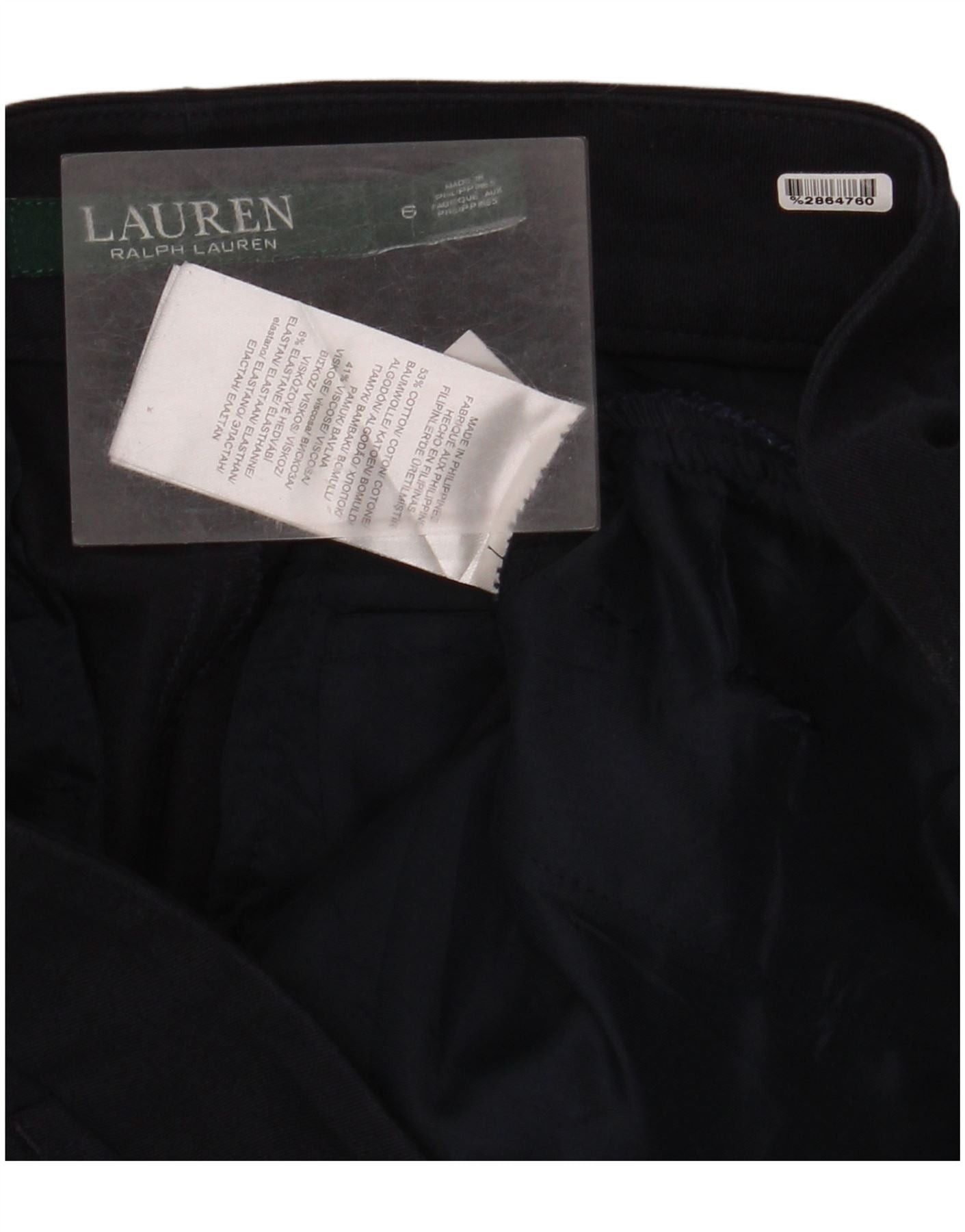 Ralph Lauren Womens Slim Chino Trousers US 6 Medium W34 L30 Navy Blue Size 26" / US 2 / IT 38 - 3 Thumbnail