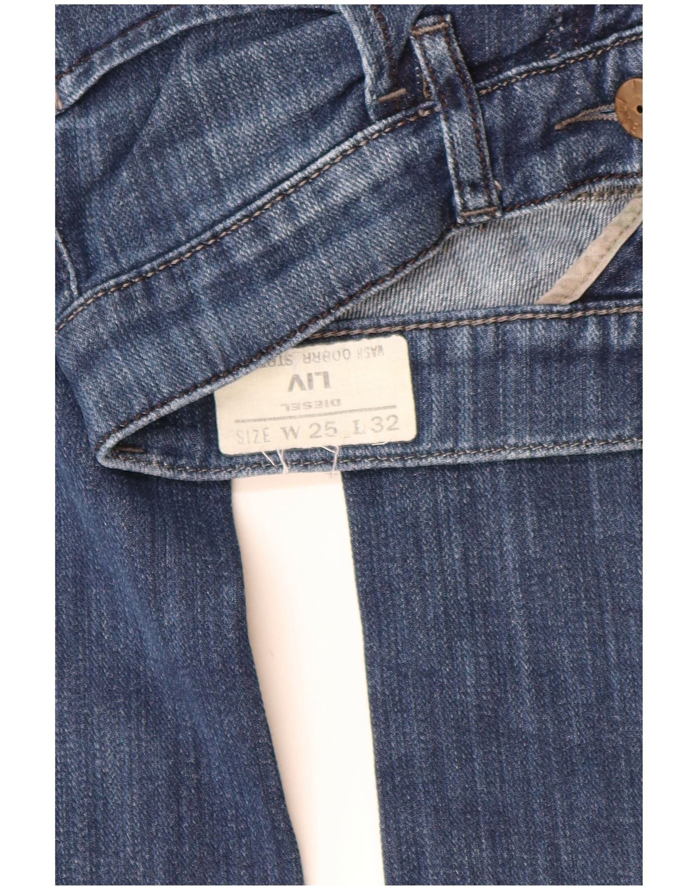 Diesel Womens Liv Straight Jeans W25 L29 Blue Cotton Size 42" / US 20 - 3 Thumbnail