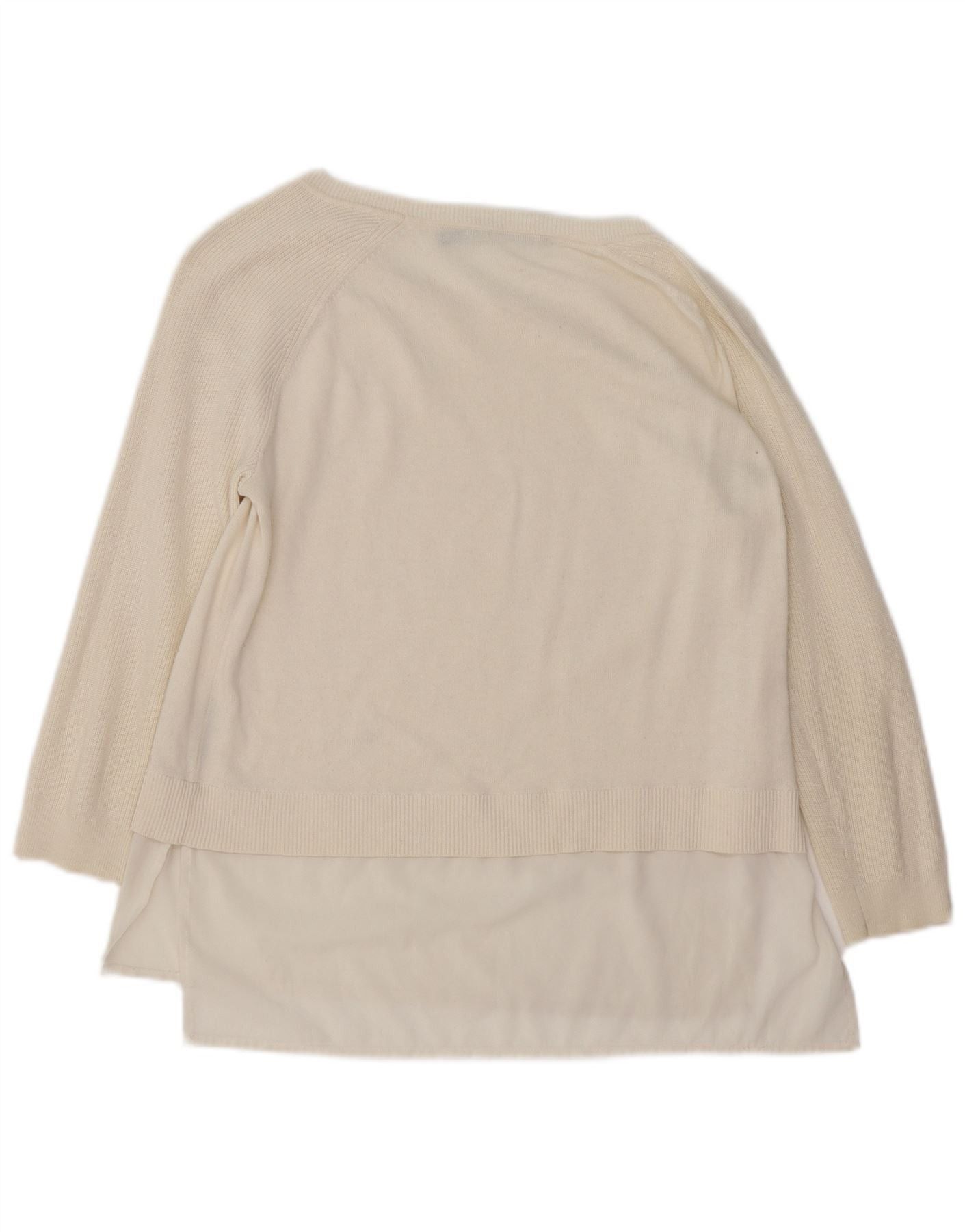 Ralph Lauren Womens Boat Neck Jumper Sweater UK 14 Medium Off White Size M / US 6-8 / IT 42-44 - 2 Thumbnail