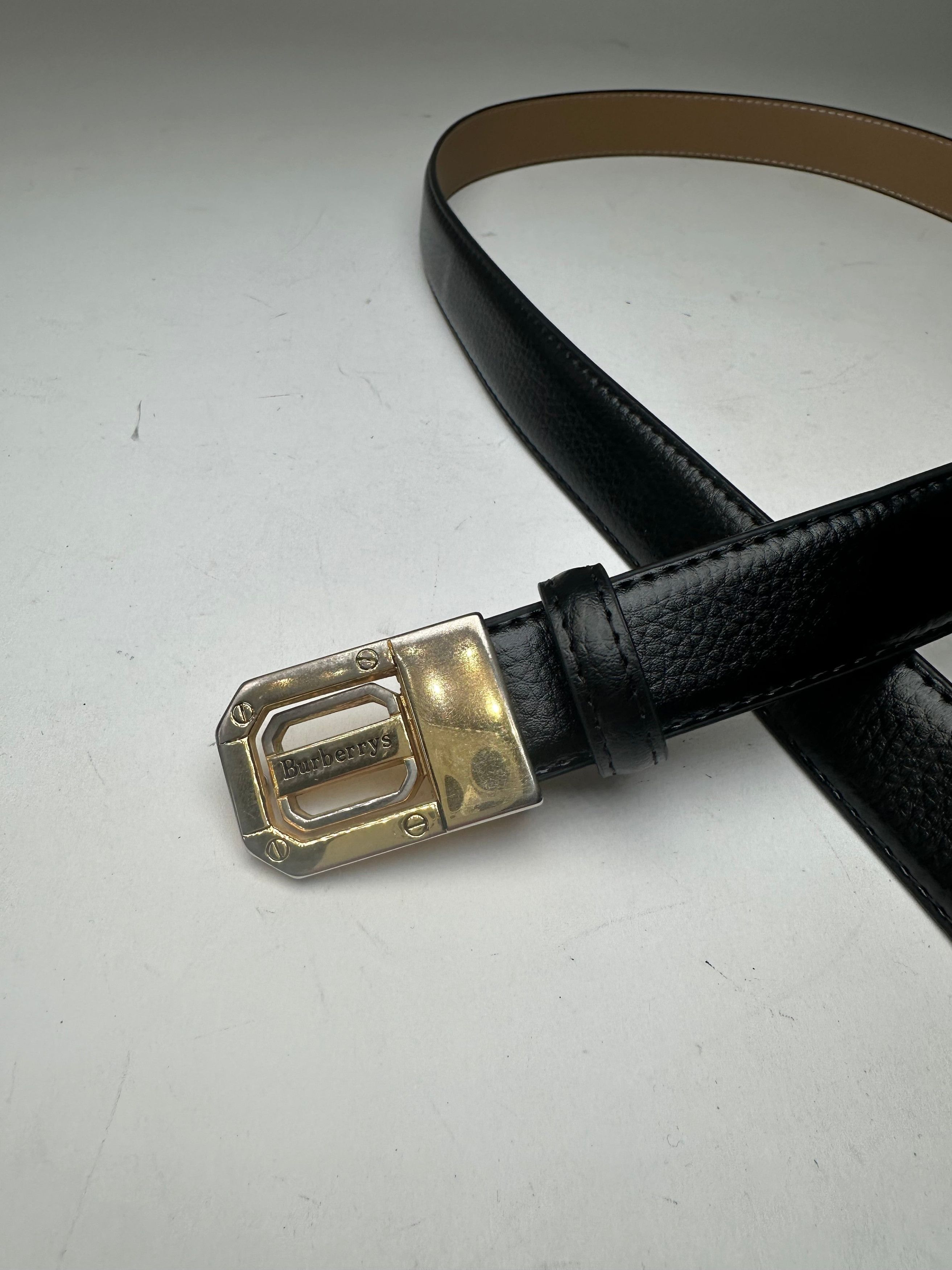 Burberry Vintage Leather Belt Black Size ONE SIZE - 5 Thumbnail