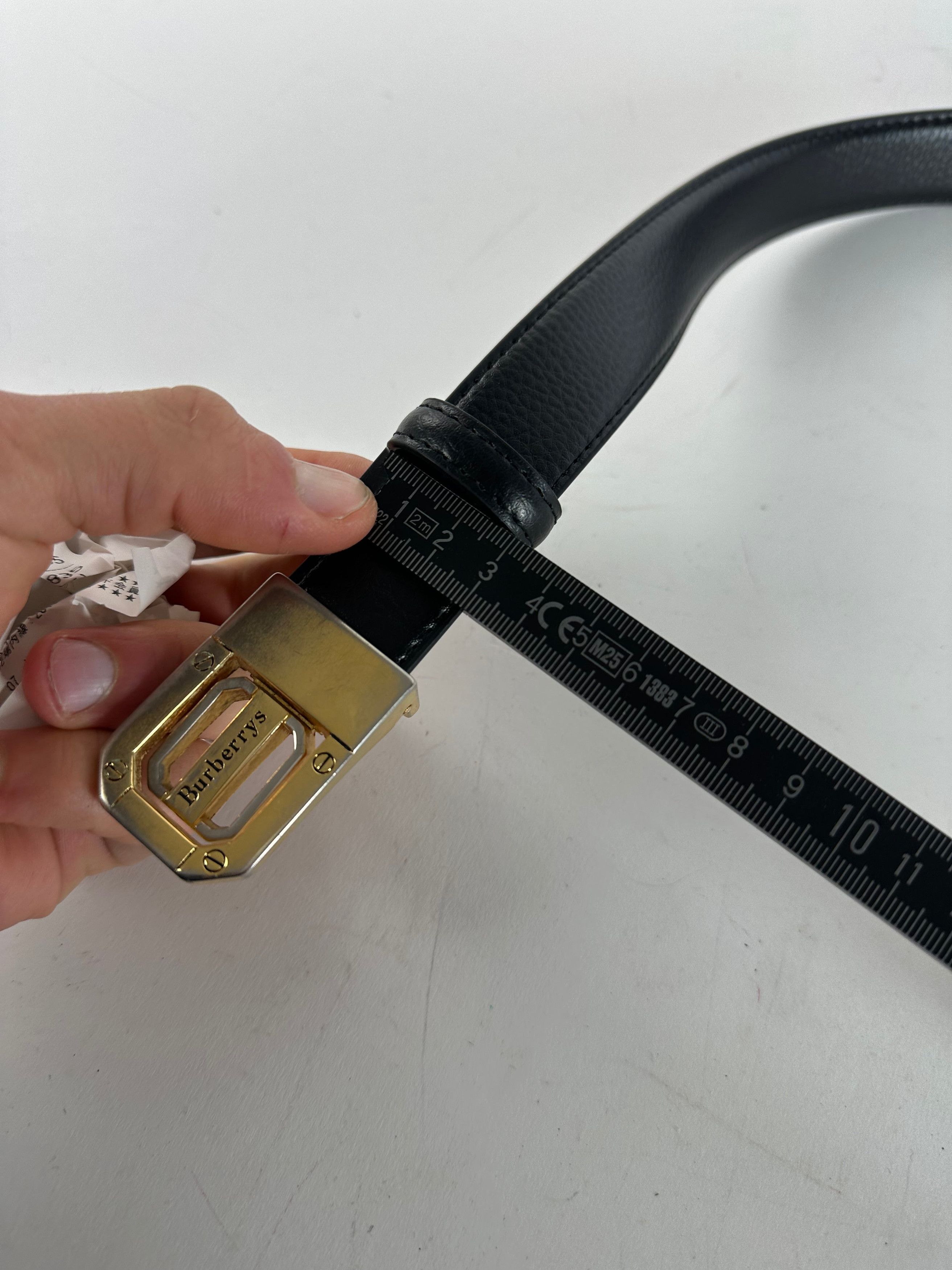 Burberry Vintage Leather Belt Black Size ONE SIZE - 10 Thumbnail