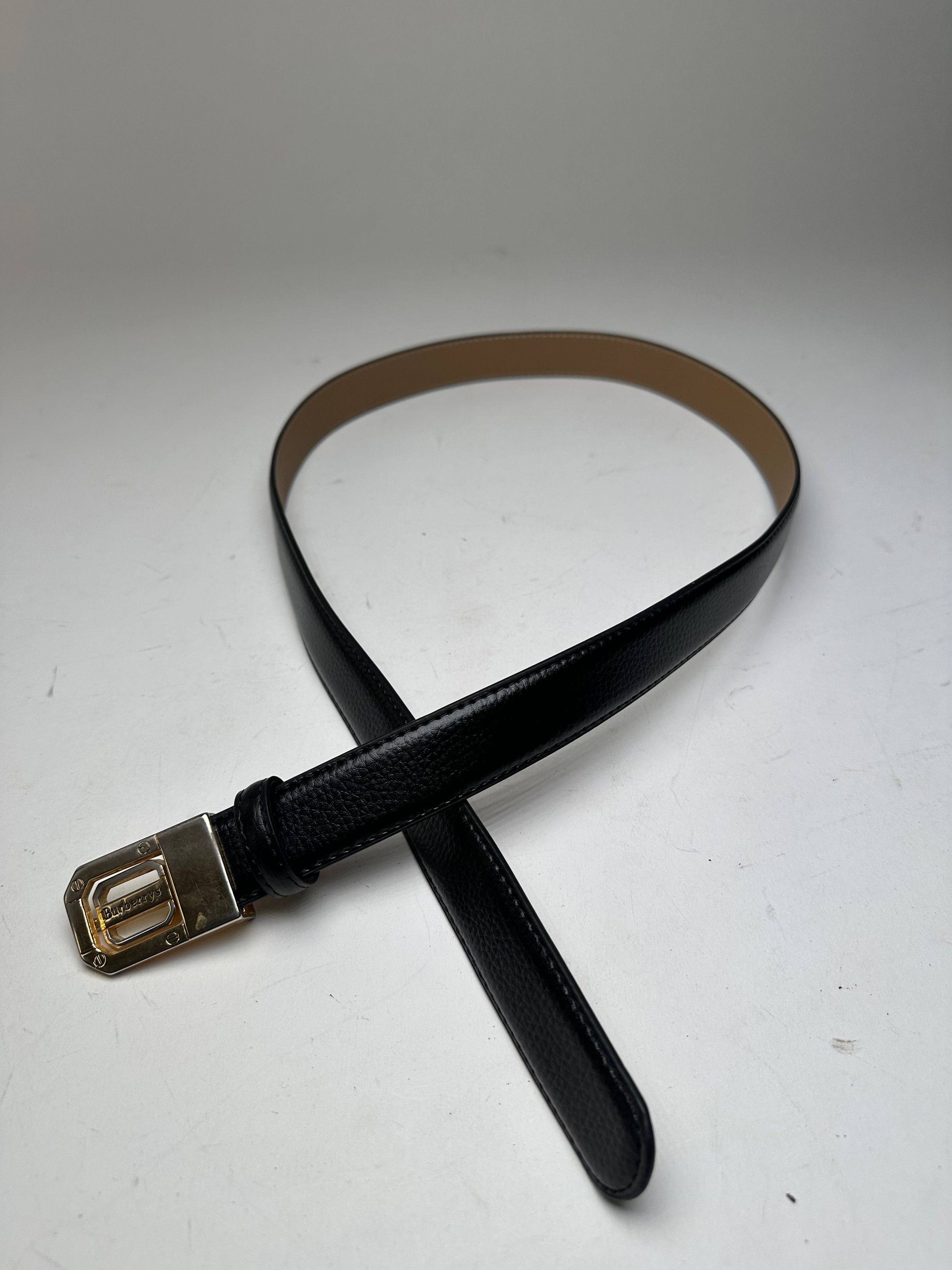 Burberry Vintage Leather Belt Black Size ONE SIZE - 4 Thumbnail