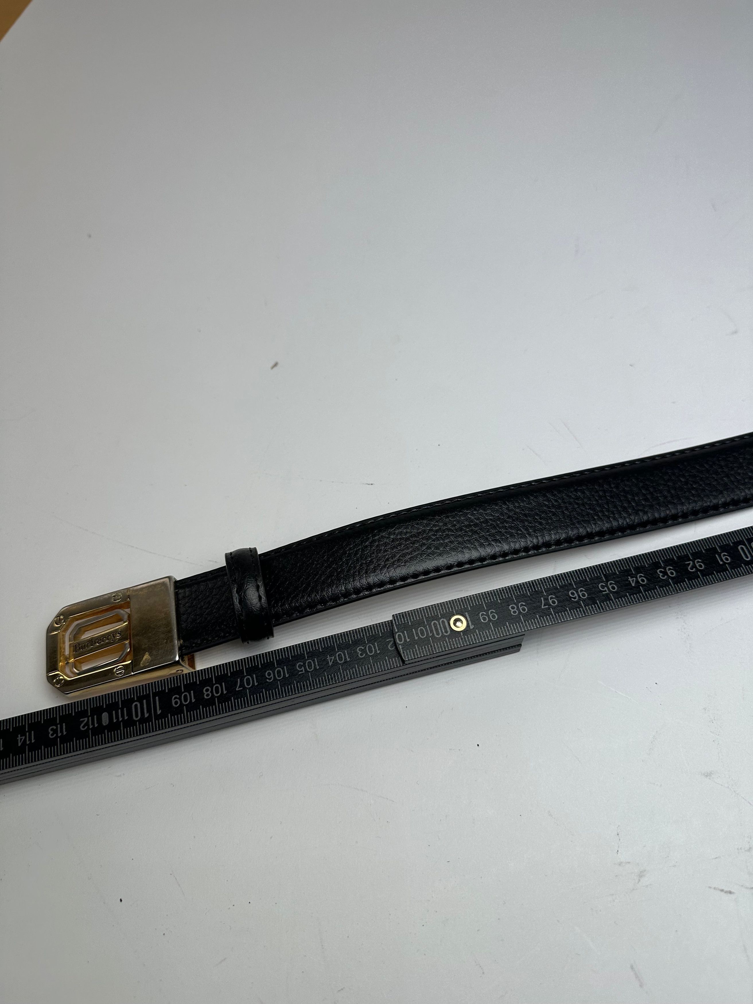 Burberry Vintage Leather Belt Black Size ONE SIZE - 9 Thumbnail