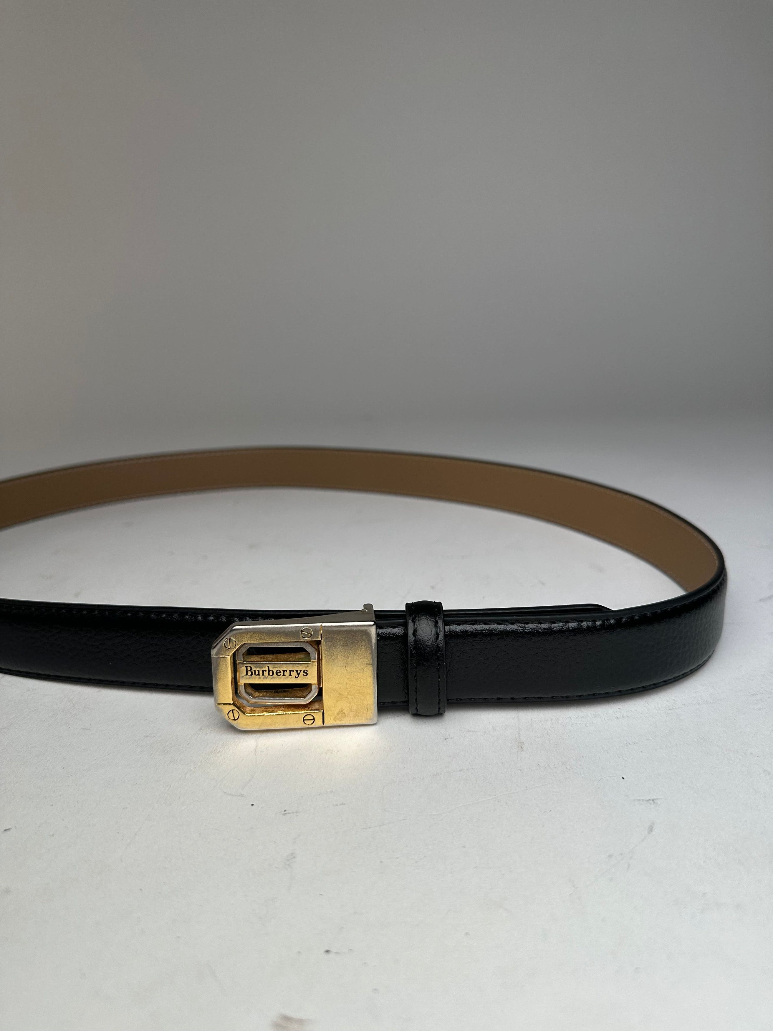Burberry Vintage Leather Belt Black Size ONE SIZE - 6 Thumbnail