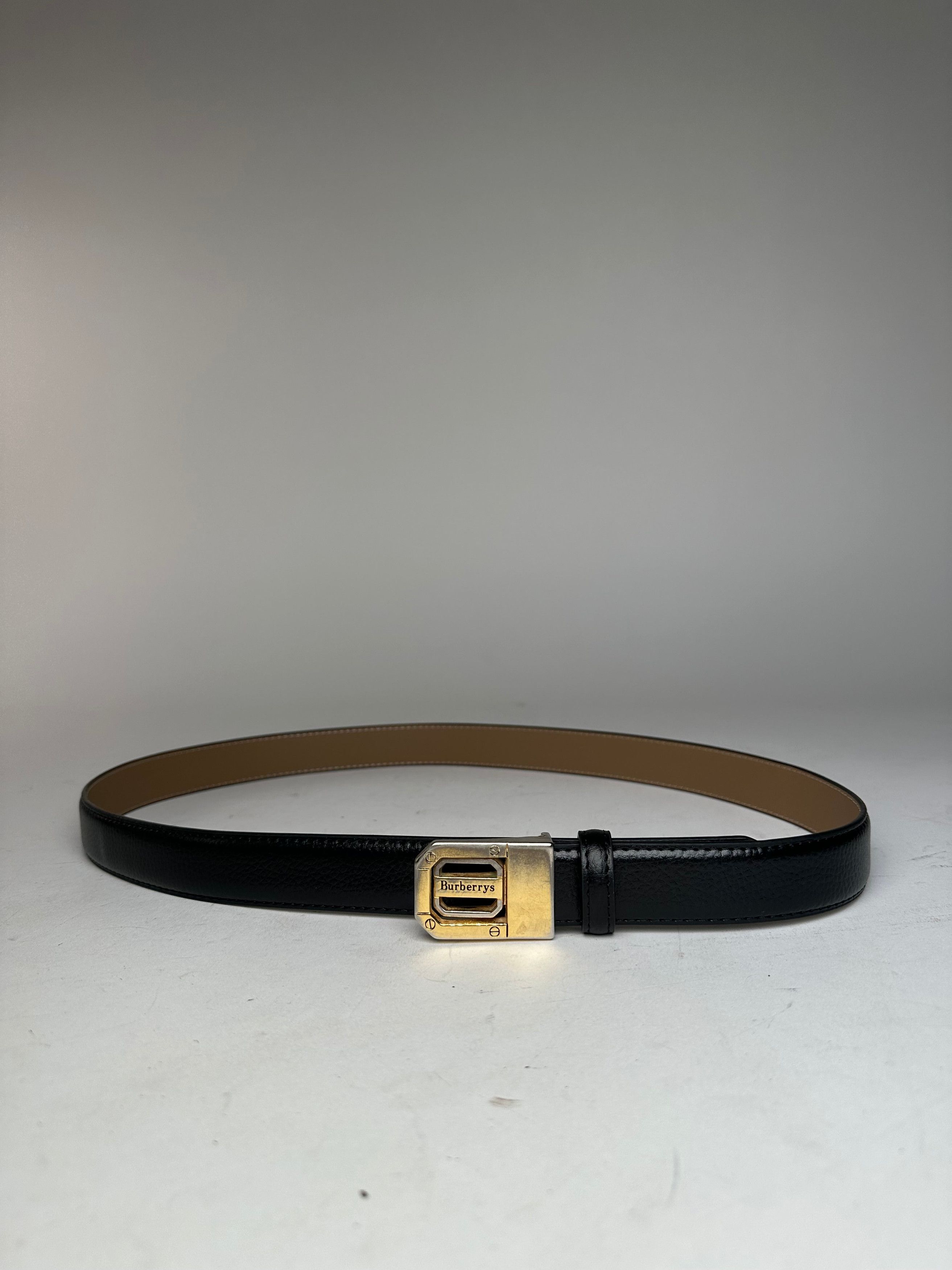 Burberry Vintage Leather Belt Black Size ONE SIZE - 11 Thumbnail
