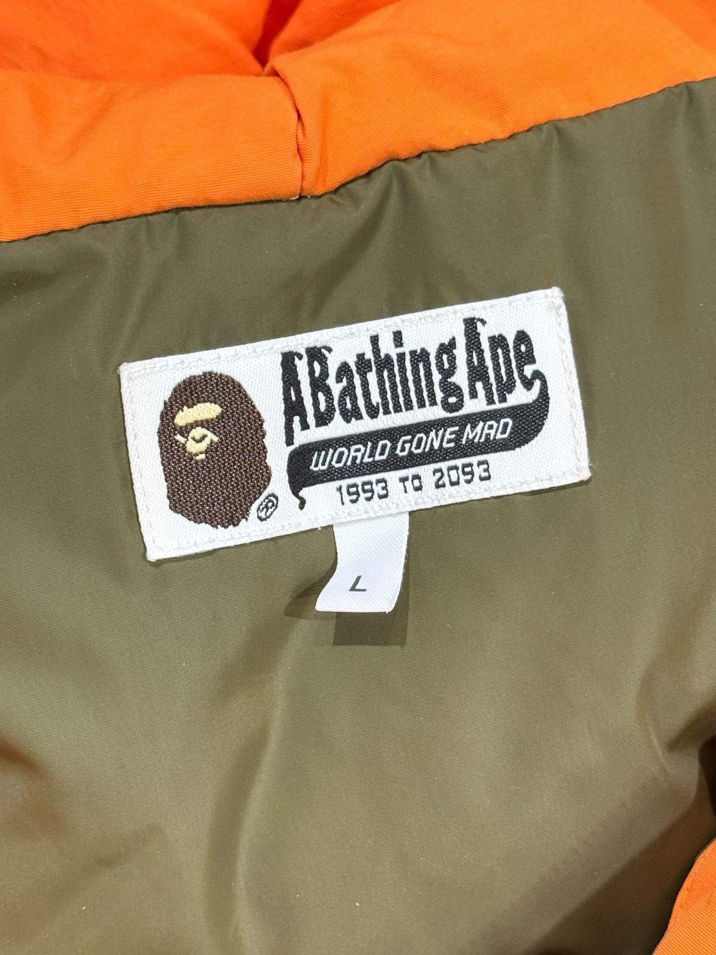 Bape Bape Down Shark Orange Heavy Coat L Men Size US L / EU 52-54 / 3 - 6 Thumbnail