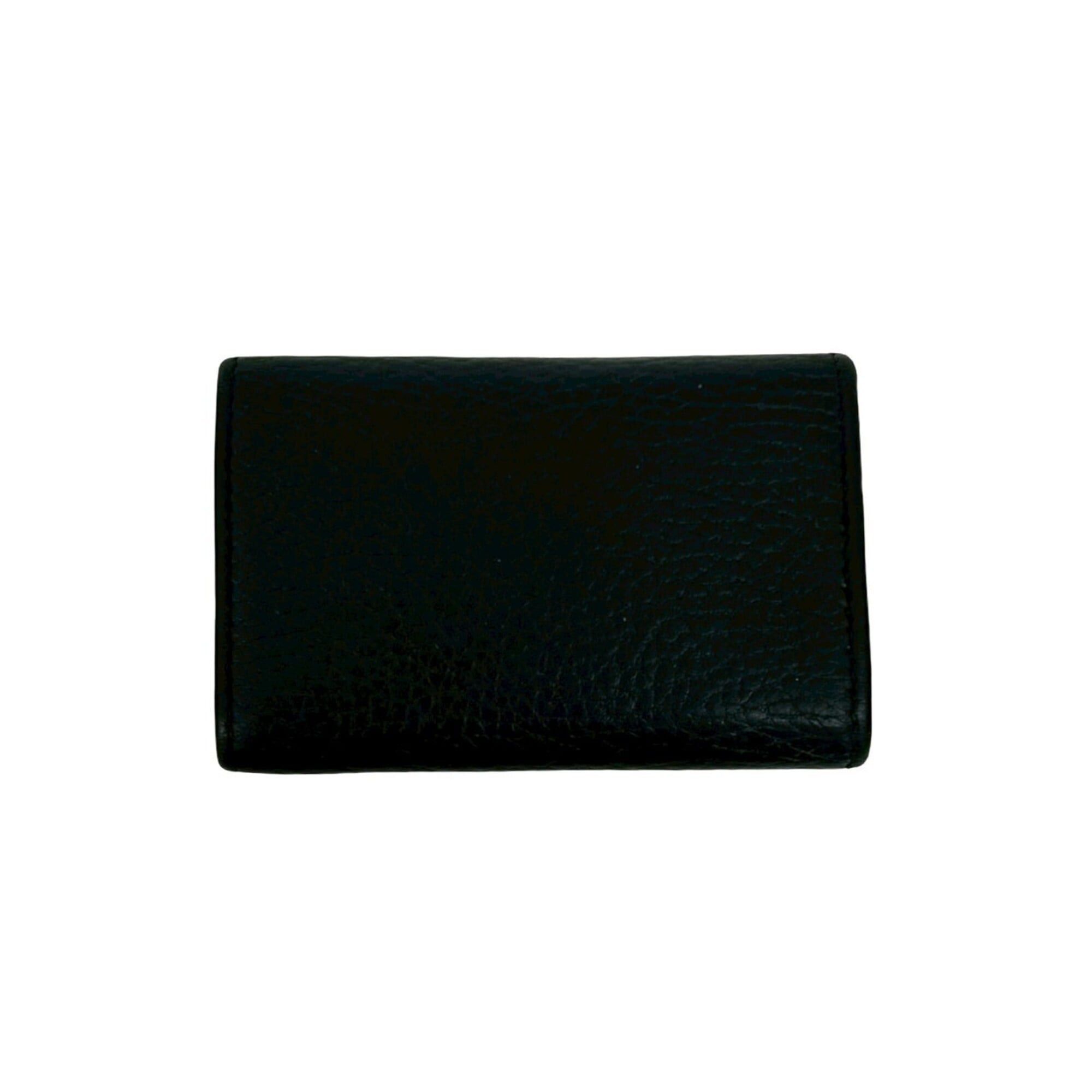 Gucci GUCCI GG Marmont Logo Leather Tri-fold Key Case with Ring, Black, 42623 Size ONE SIZE - 2 Thumbnail