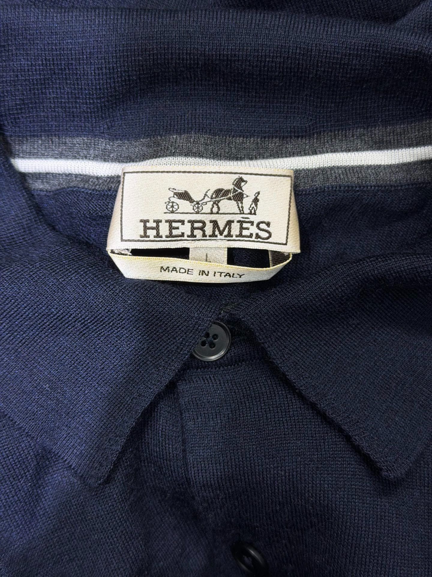 Hermes Hermes Blue Polo L Men Size US L / EU 52-54 / 3 - 3 Thumbnail