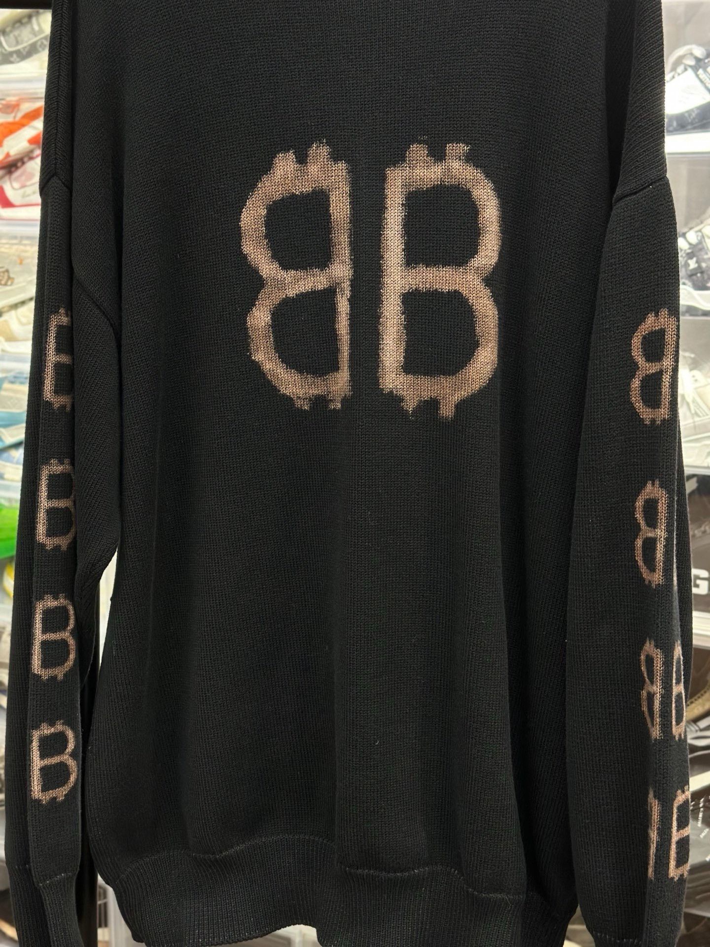 Balenciaga Balenciaga Printed Black Sweater S Men Size US S / EU 44-46 / 1 - 2 Thumbnail