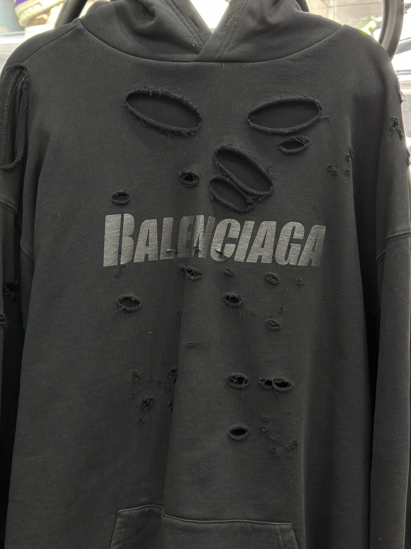 Balenciaga Balenciaga Retro Printed Black Hoodie S Men Size US S / EU 44-46 / 1 - 2 Thumbnail