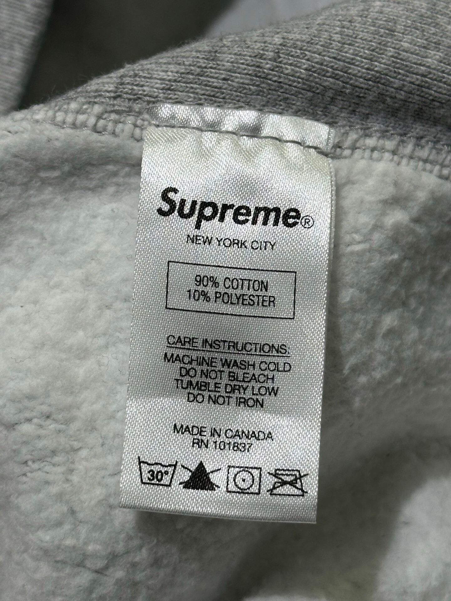 Supreme Supreme Thermal Gray Hoodie M Men Size US M / EU 48-50 / 2 - 6 Thumbnail