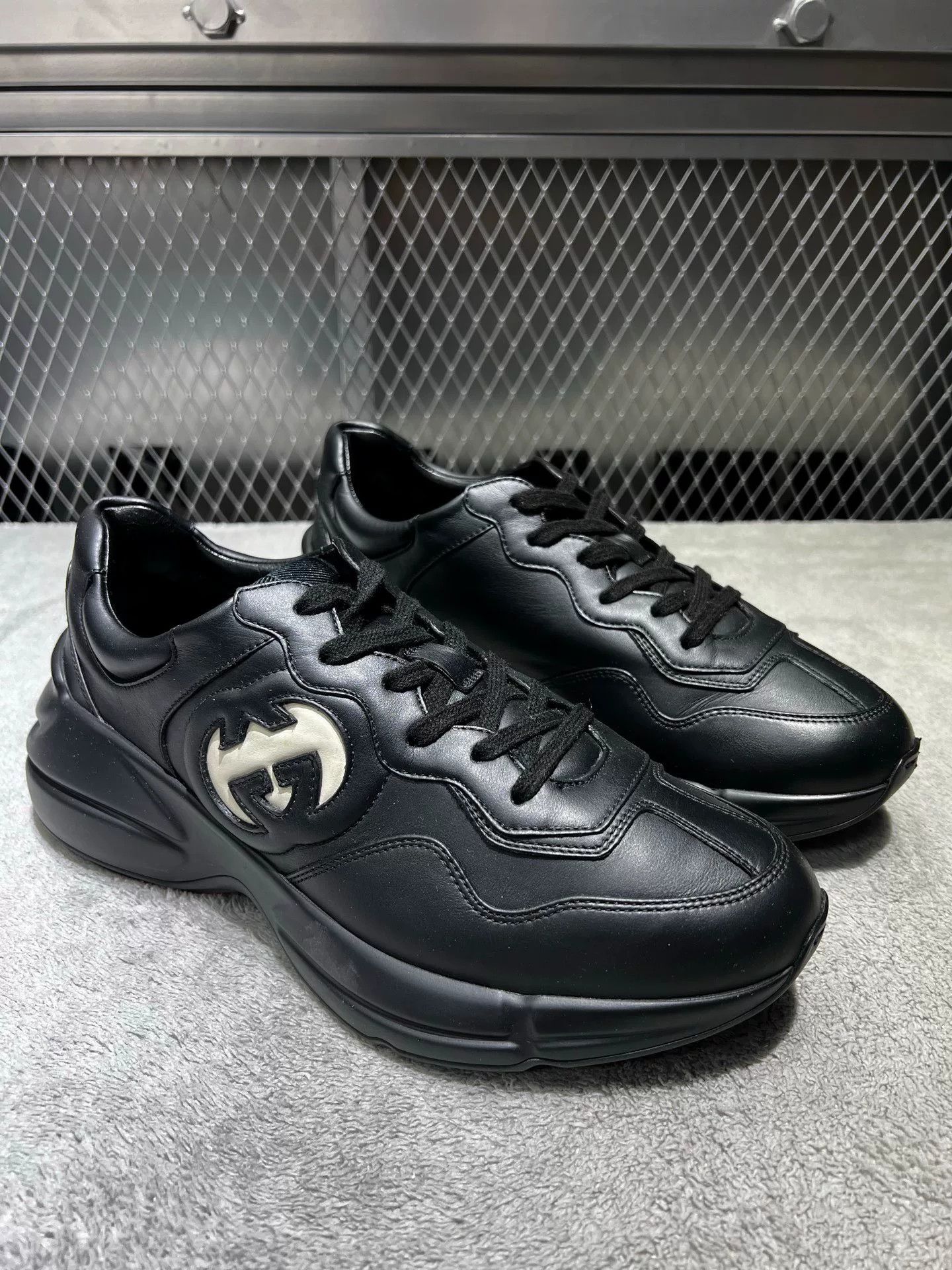 Gucci Gucci Leather Black Lowtop Sneakers 41 Men Size US 8.5 / EU 41-42 - 3 Thumbnail