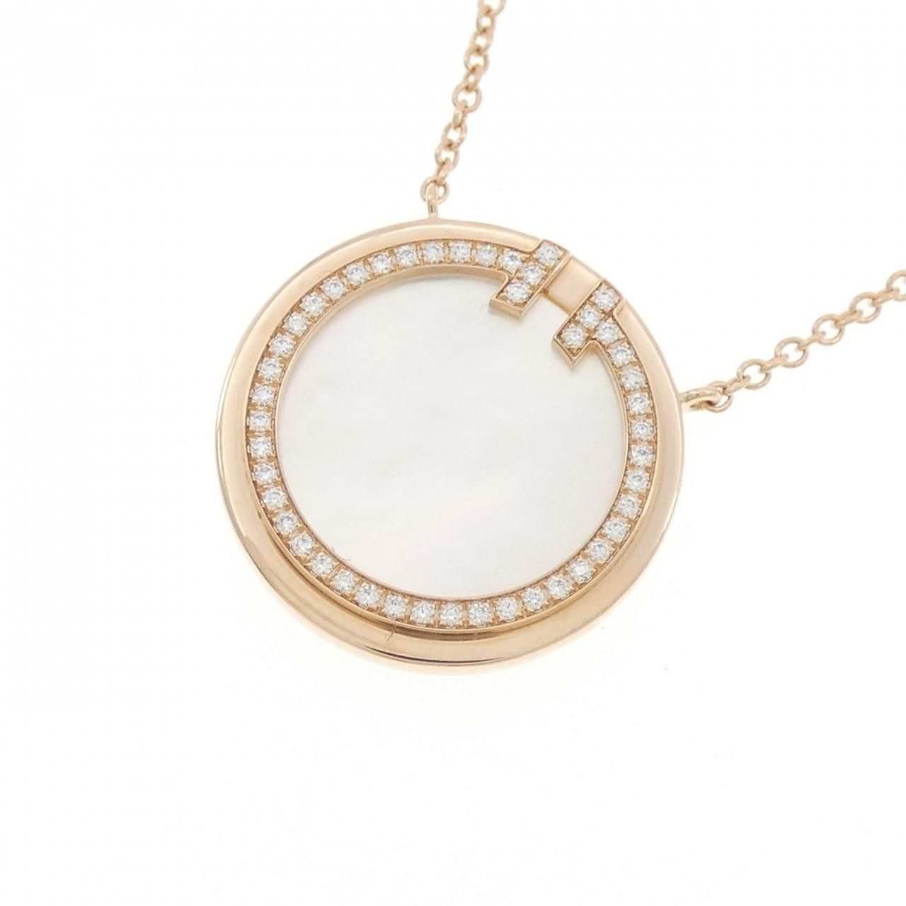 Tiffany & Co. Tiffany & Co. Tiffany T Two 750 Pink Gold Mother of Pearl Diamond Necklace Precious Metal Necklace 64026801 DUTY FREE for USA Size ONE SIZE - 3 Thumbnail