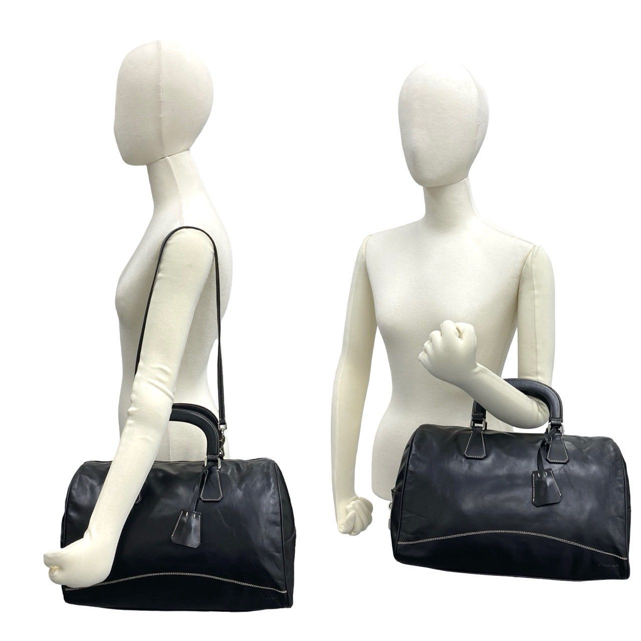 Prada Prada Prada Leather 2way Boston Bag Leather Shoulder Bag DUTY FREE for USA Size ONE SIZE - 3 Thumbnail