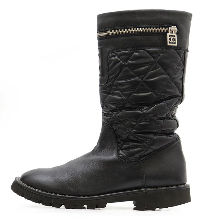 Chanel Chanel Chanel Leather Quilted Boots Leather Shoes G26537 DUTY FREE for USA Size ONE SIZE - 3 Thumbnail