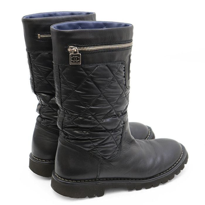 Chanel Chanel Chanel Leather Quilted Boots Leather Shoes G26537 DUTY FREE for USA Size ONE SIZE - 11 Thumbnail