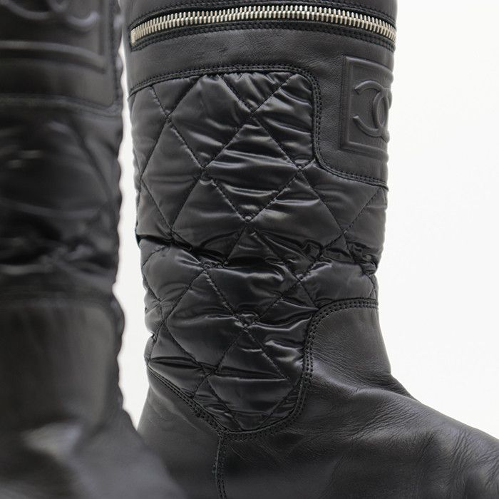 Chanel Chanel Chanel Leather Quilted Boots Leather Shoes G26537 DUTY FREE for USA Size ONE SIZE - 8 Thumbnail