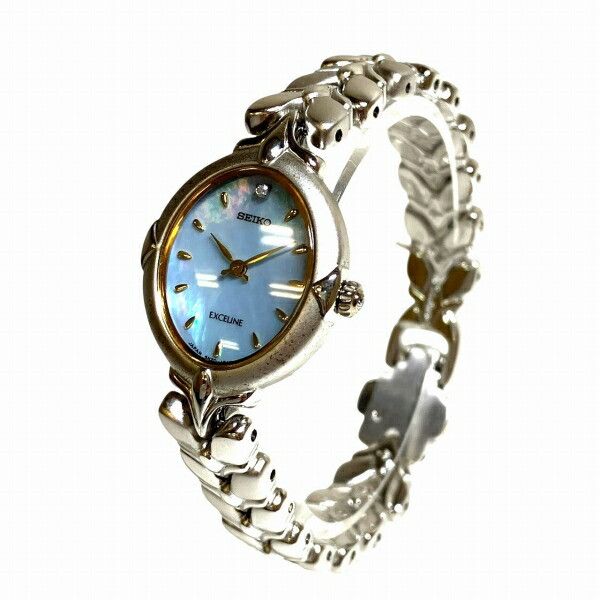 Seiko Seiko Seiko Exceline Silver Ladies Watch Precious Metal Quartz 4N20-5490 DUTY FREE for USA Size ONE SIZE - 2 Thumbnail