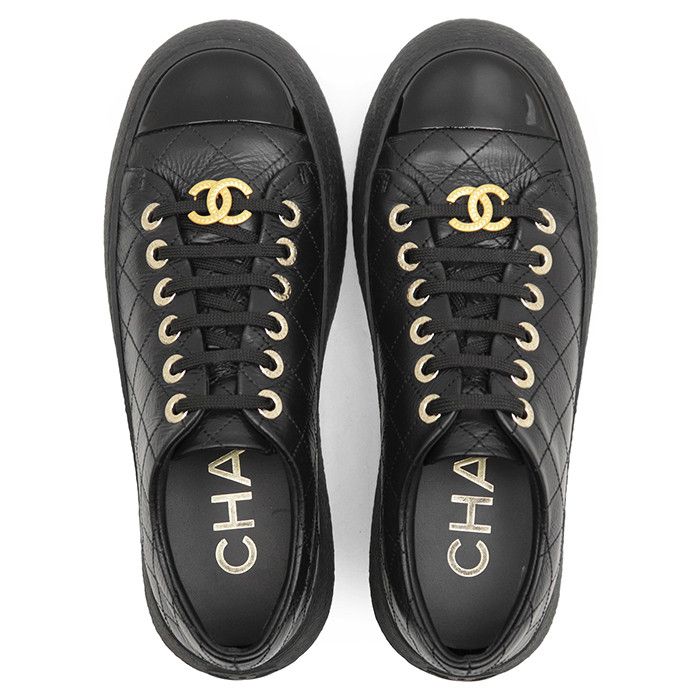 Chanel Chanel Chanel Leather Patent Leather Quilted Sneakers Leather Shoes G46620 DUTY FREE for USA Size ONE SIZE - 8 Thumbnail