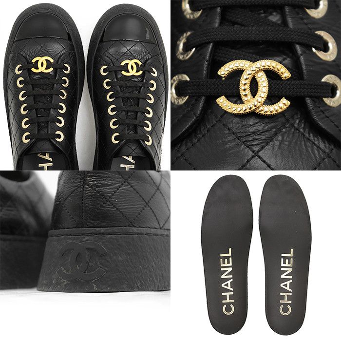 Chanel Chanel Chanel Leather Patent Leather Quilted Sneakers Leather Shoes G46620 DUTY FREE for USA Size ONE SIZE - 10 Thumbnail