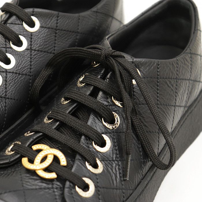 Chanel Chanel Chanel Leather Patent Leather Quilted Sneakers Leather Shoes G46620 DUTY FREE for USA Size ONE SIZE - 11 Thumbnail