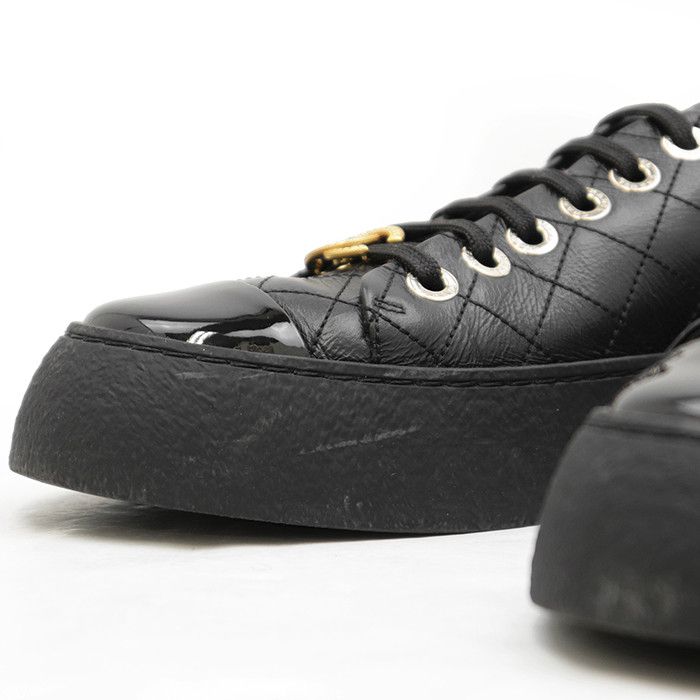 Chanel Chanel Chanel Leather Patent Leather Quilted Sneakers Leather Shoes G46620 DUTY FREE for USA Size ONE SIZE - 4 Thumbnail