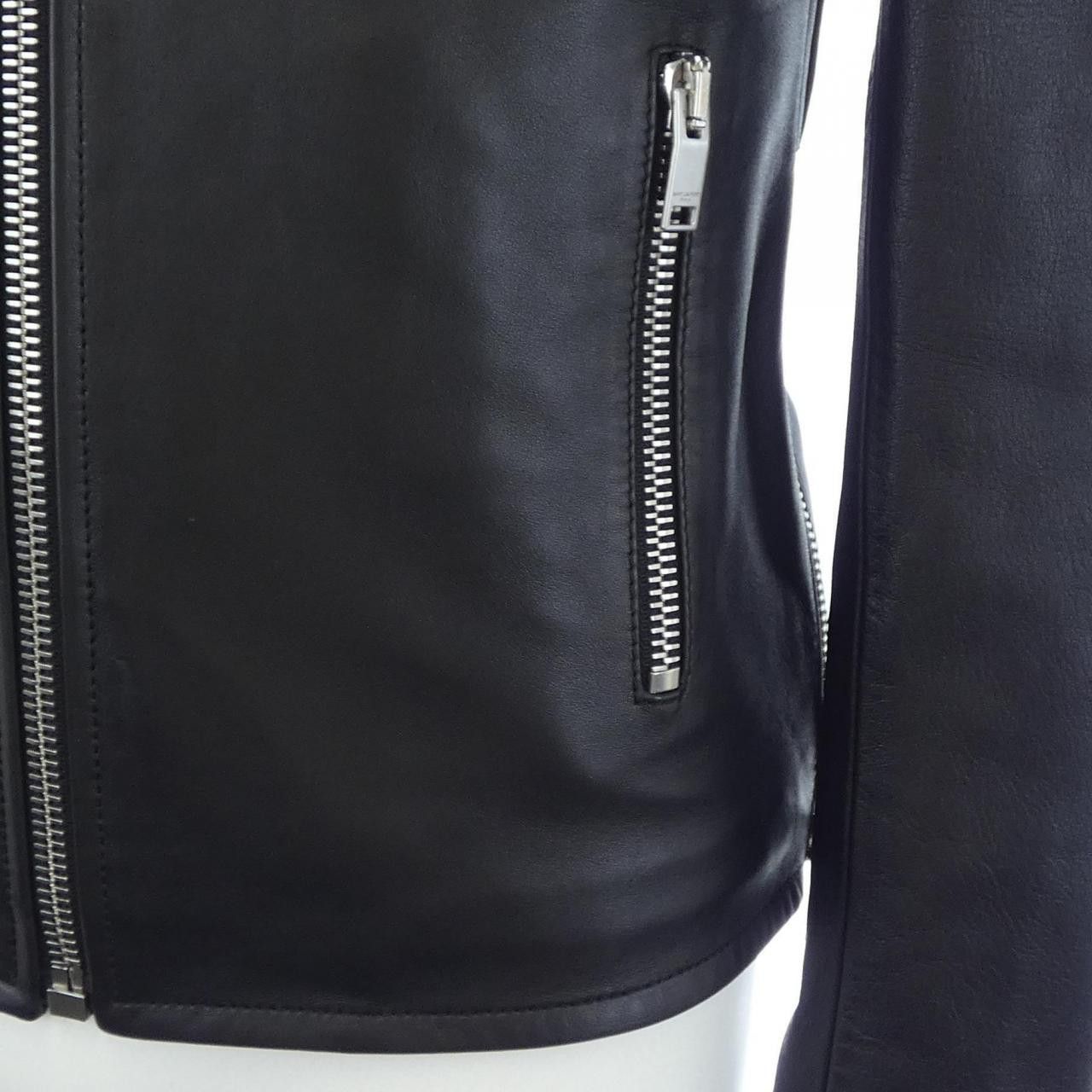 Yves Saint Laurent Yves Saint Laurent Saint Laurent Lambskin Riders Jacket Leather Outerwear 362239Y5YA1 DUTY FREE for USA Size ONE SIZE - 7 Thumbnail