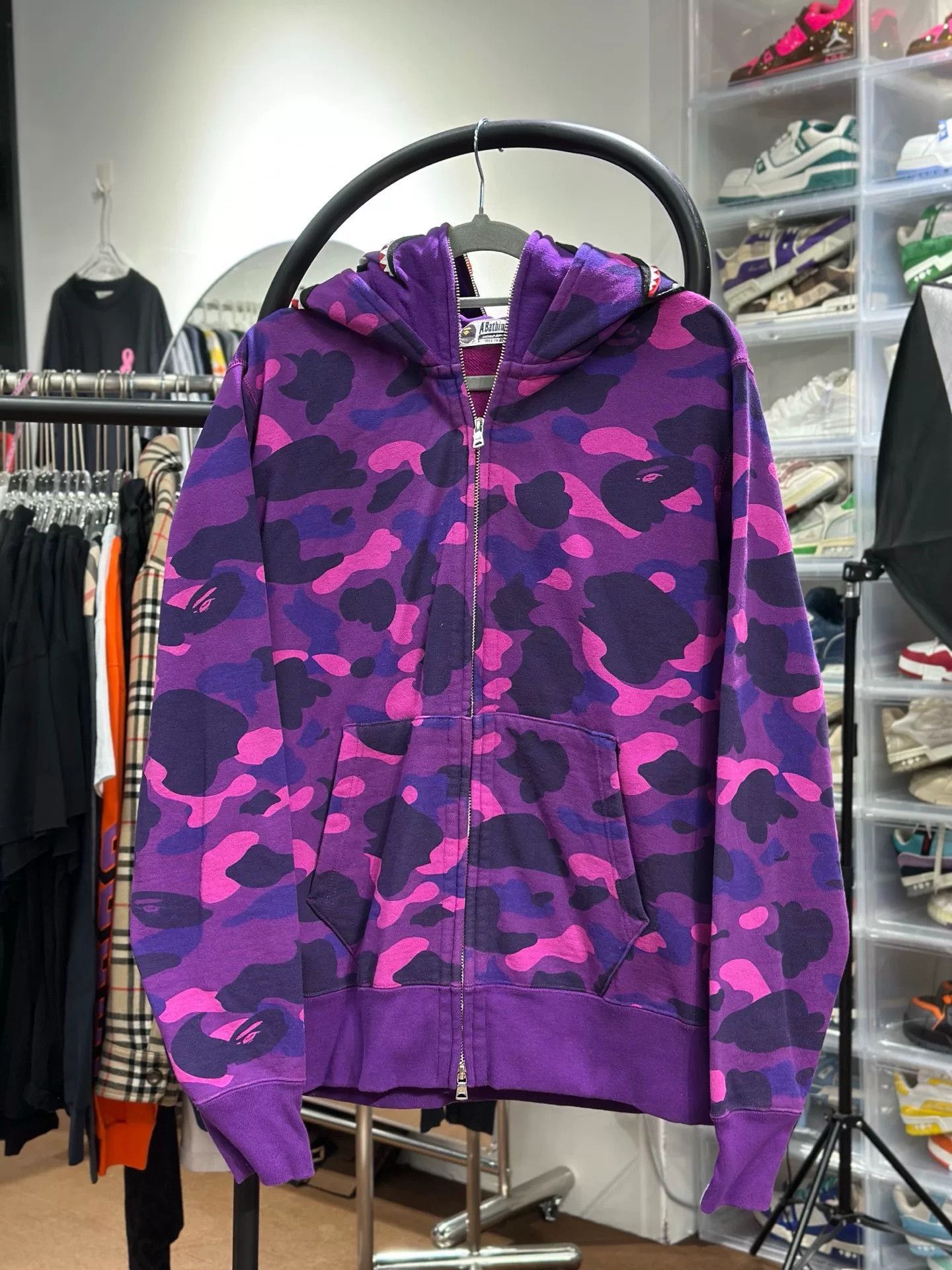 Bape Bape Camo Printed Purple Hoodie M Men Size US M / EU 48-50 / 2 - 2 Thumbnail
