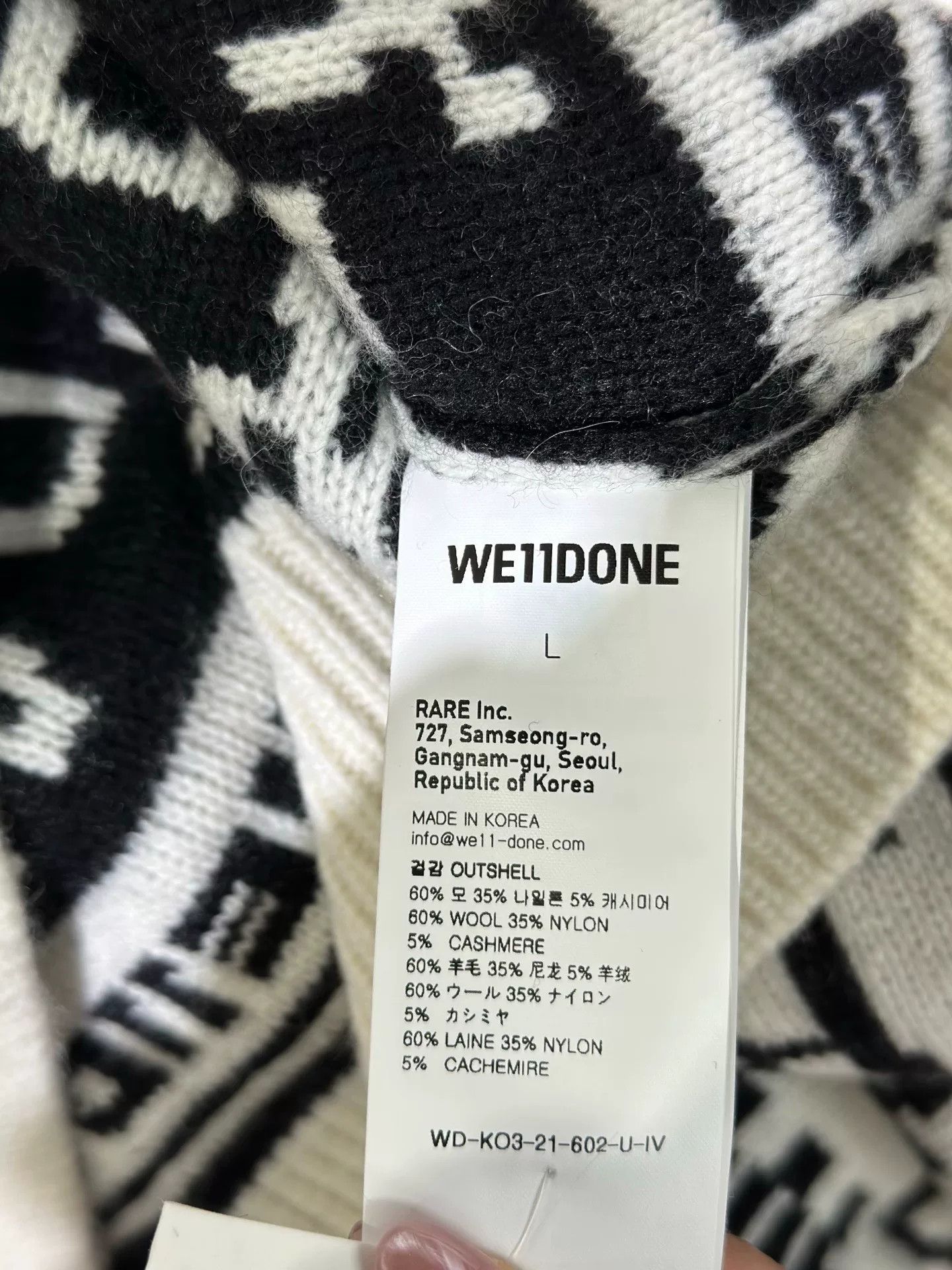 WE11DONE We11done Retro Wool Black Sweater L Men Size US L / EU 52-54 / 3 - 3 Thumbnail