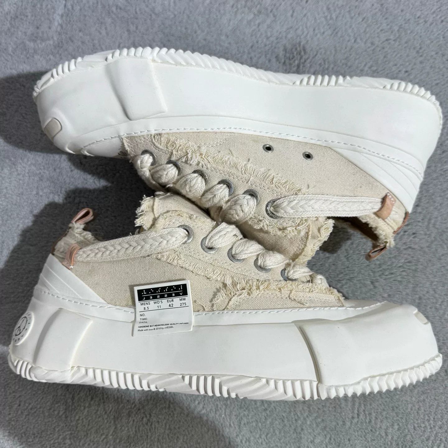 Other Canvas Cotton White Lowtop Sneakers 42 Men Size US 9 / EU 42 - 4 Thumbnail