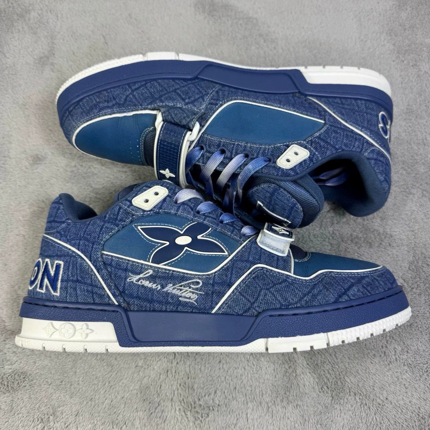 Louis Vuitton Louis Vuitton Training Denim Blue Lowtop Sneakers 43 Men Size US 10 / EU 43 - 4 Thumbnail